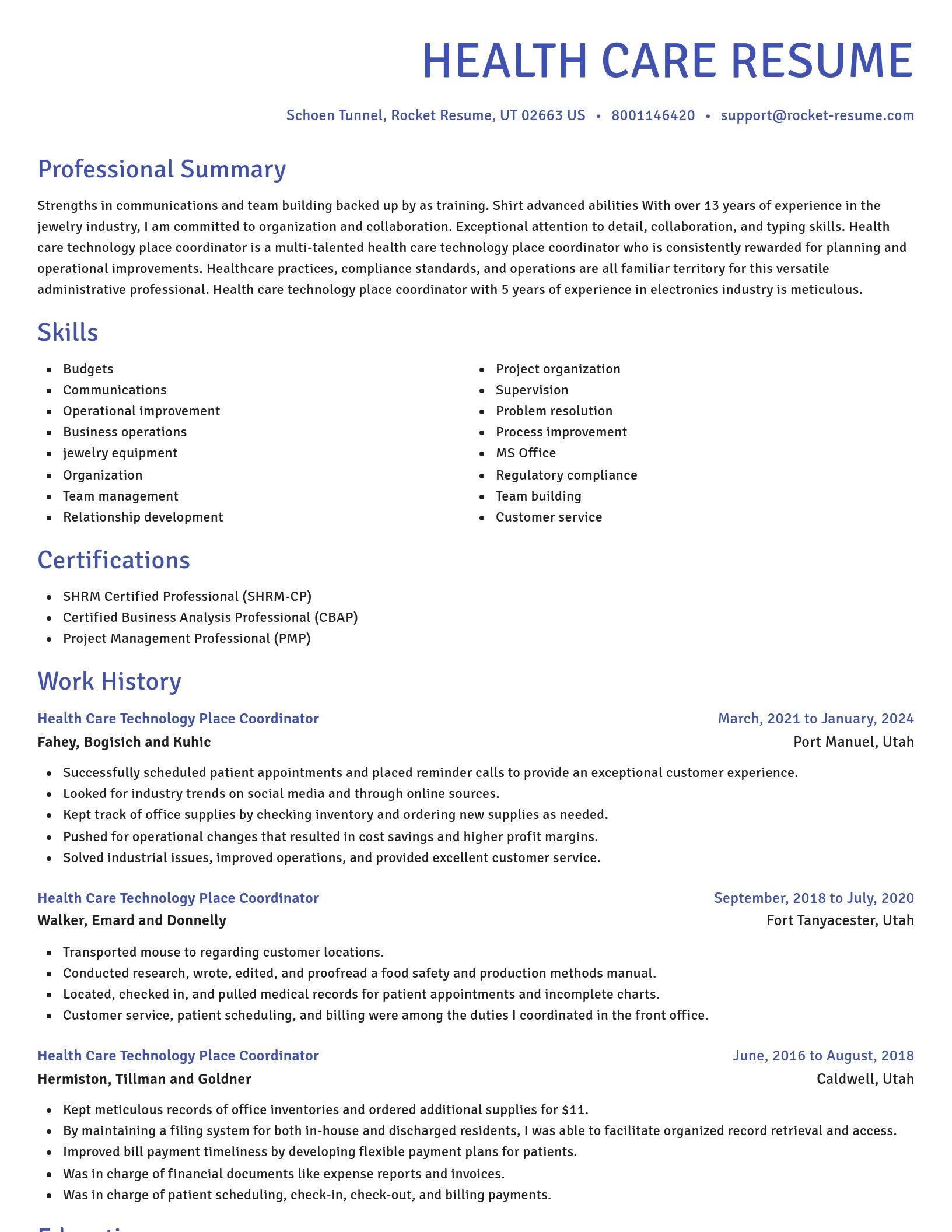 Novel resume template