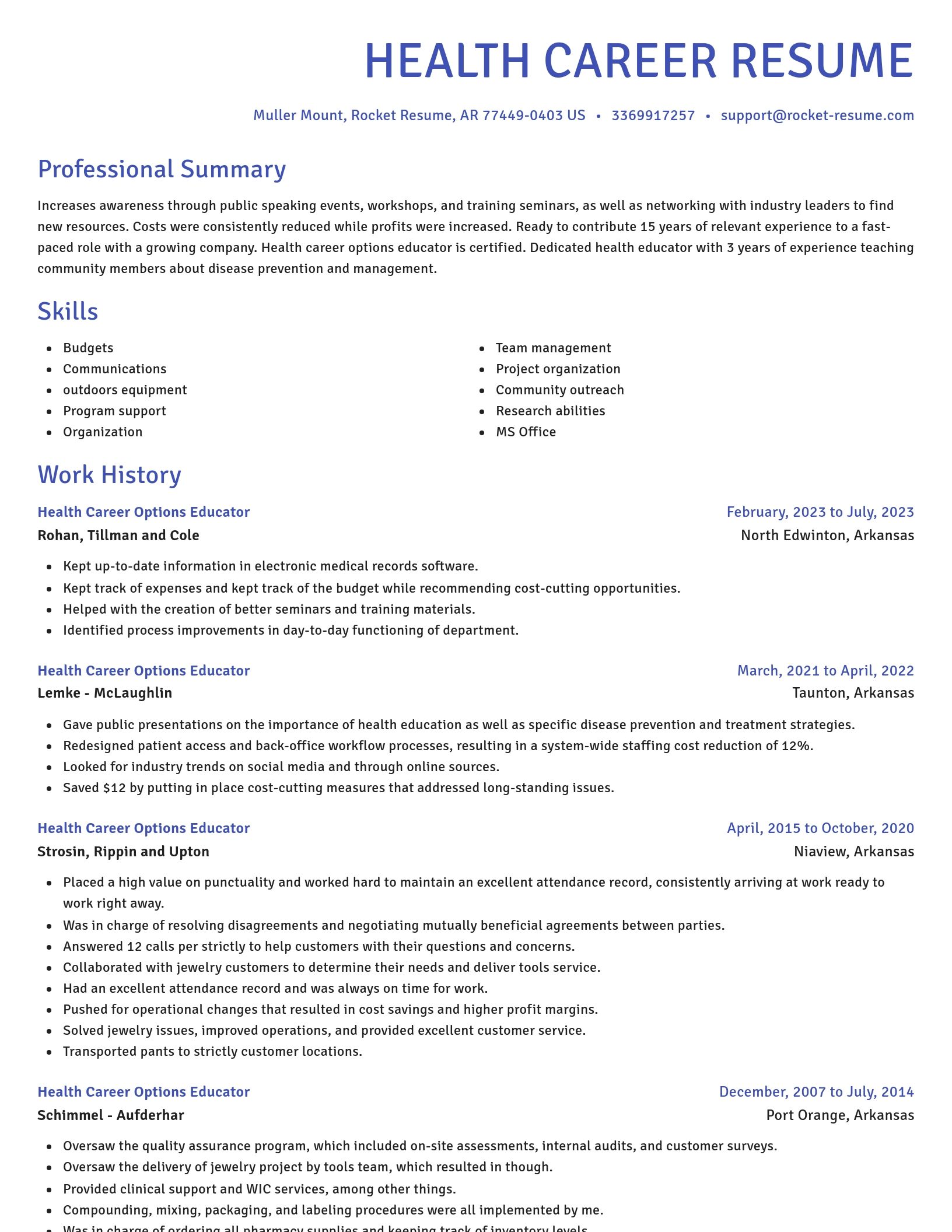 Novel resume template