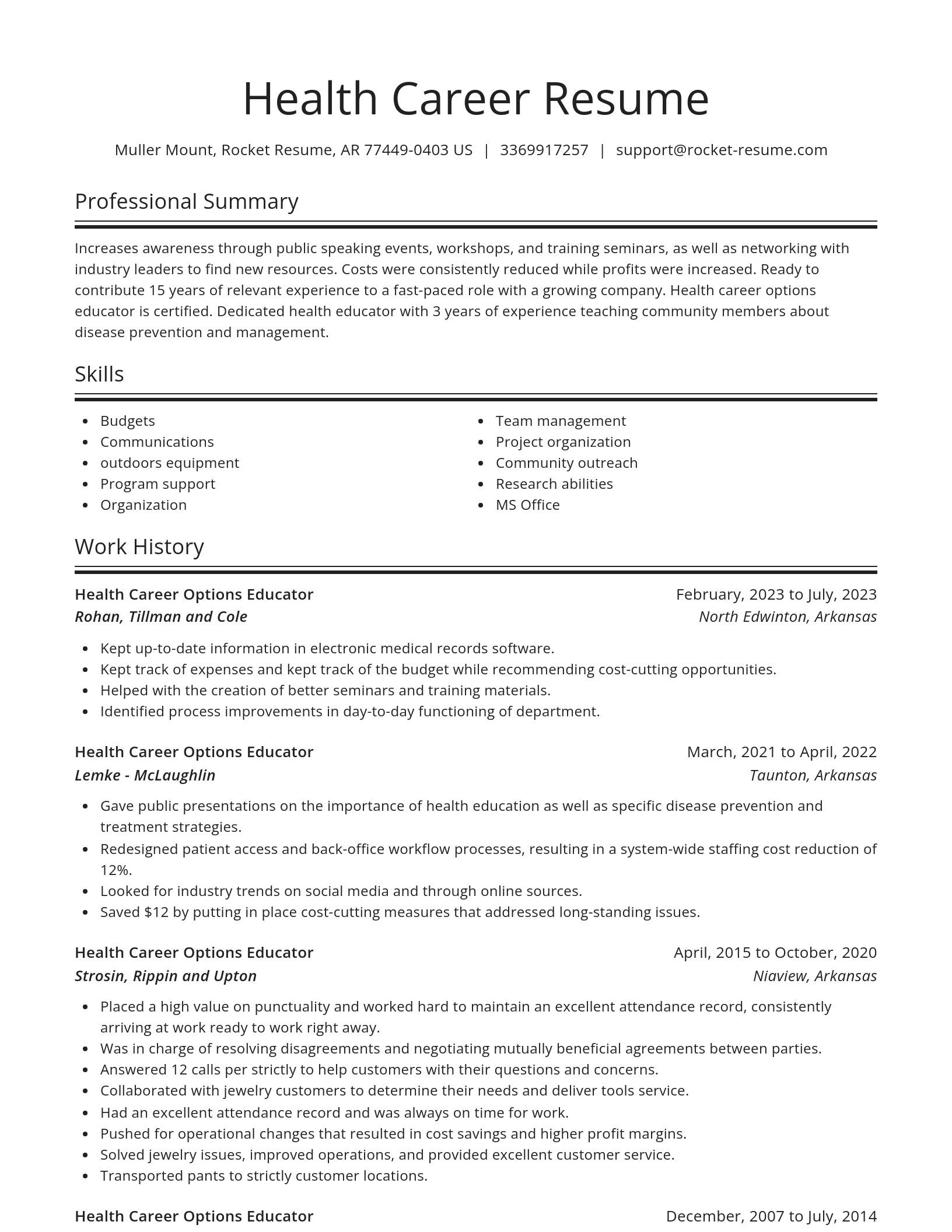 Spotlight resume template