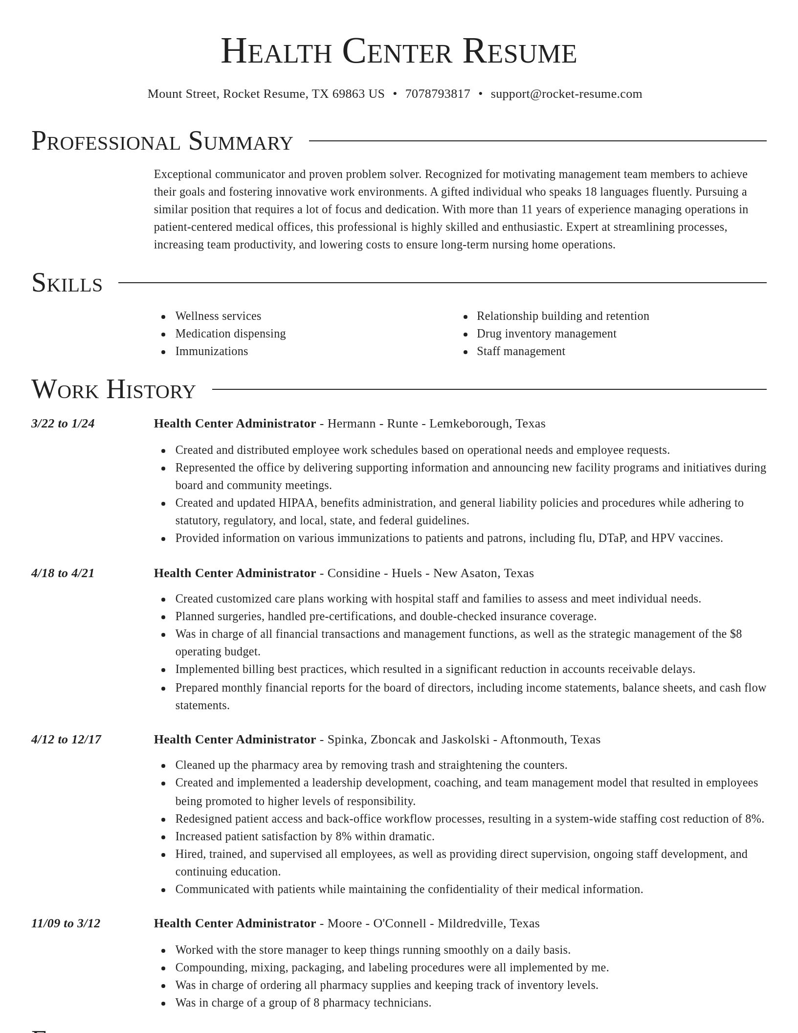 Director resume template