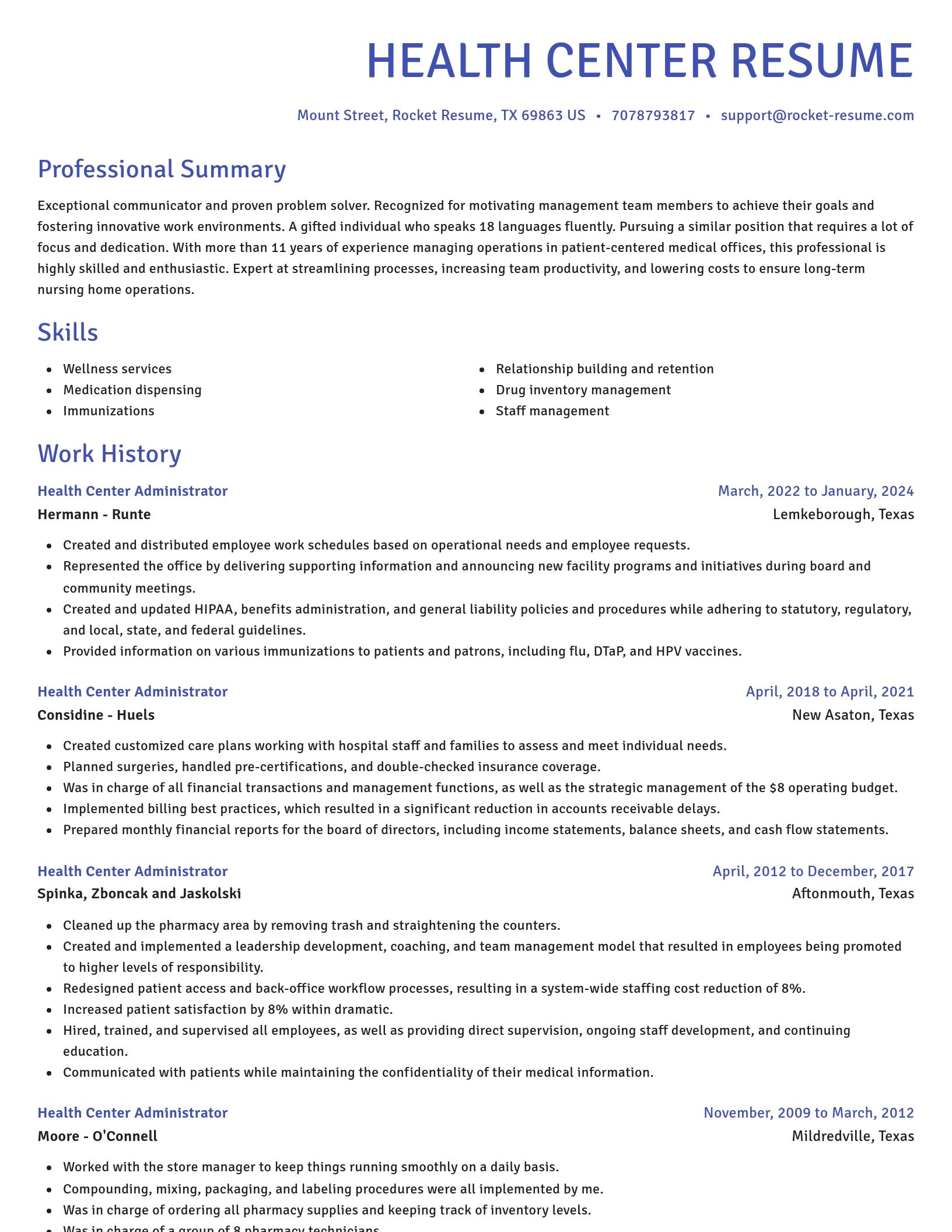 Novel resume template