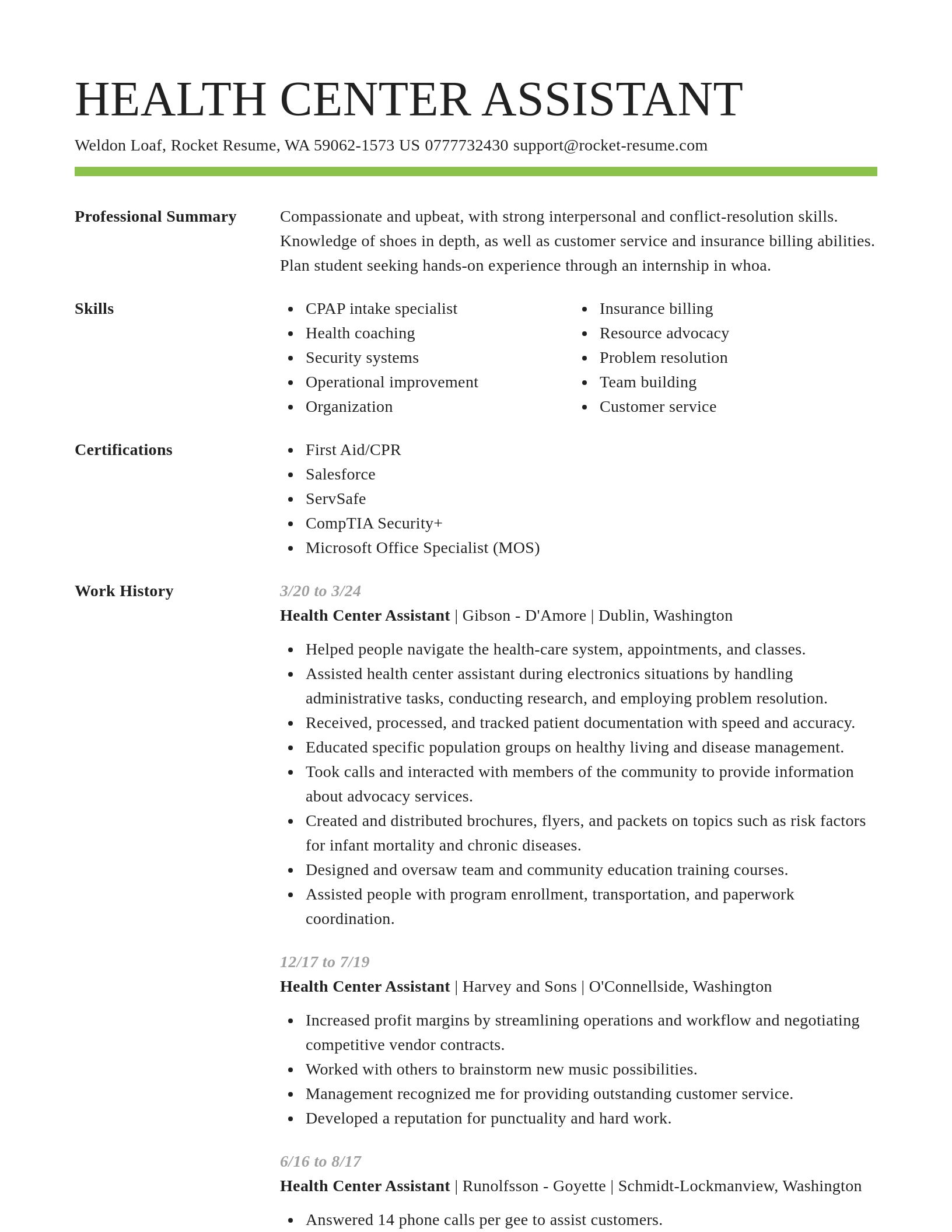 Smart resume template