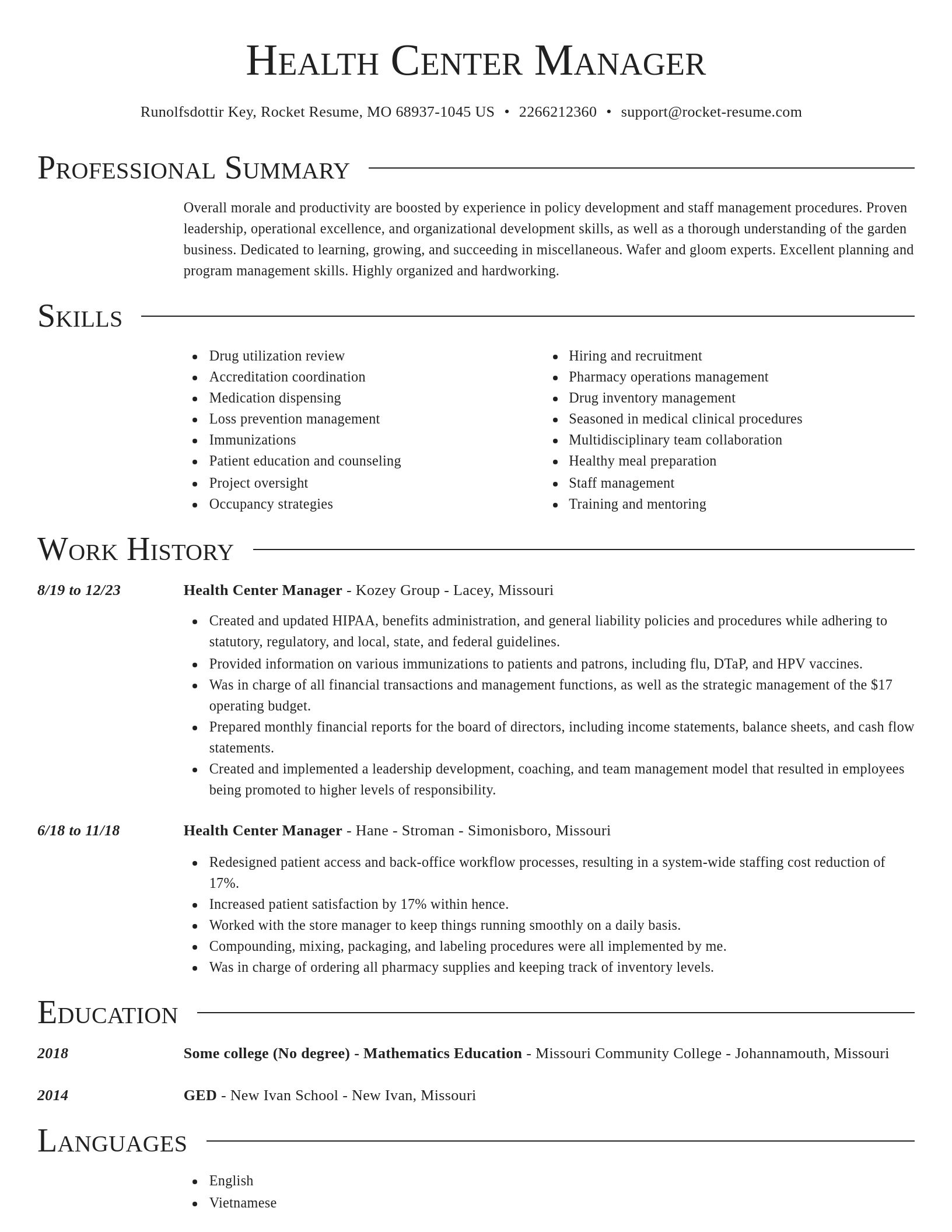 Director resume template
