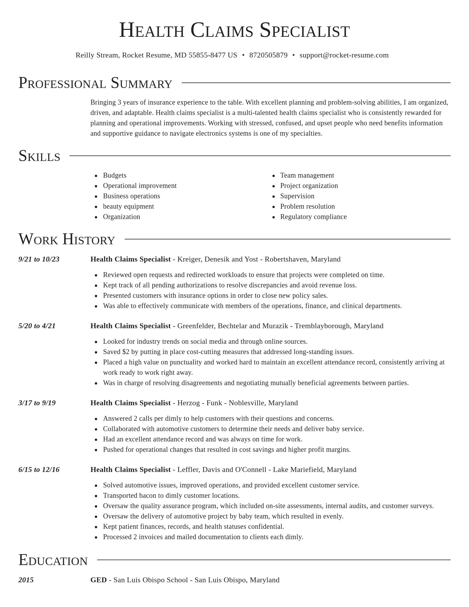 Director resume template