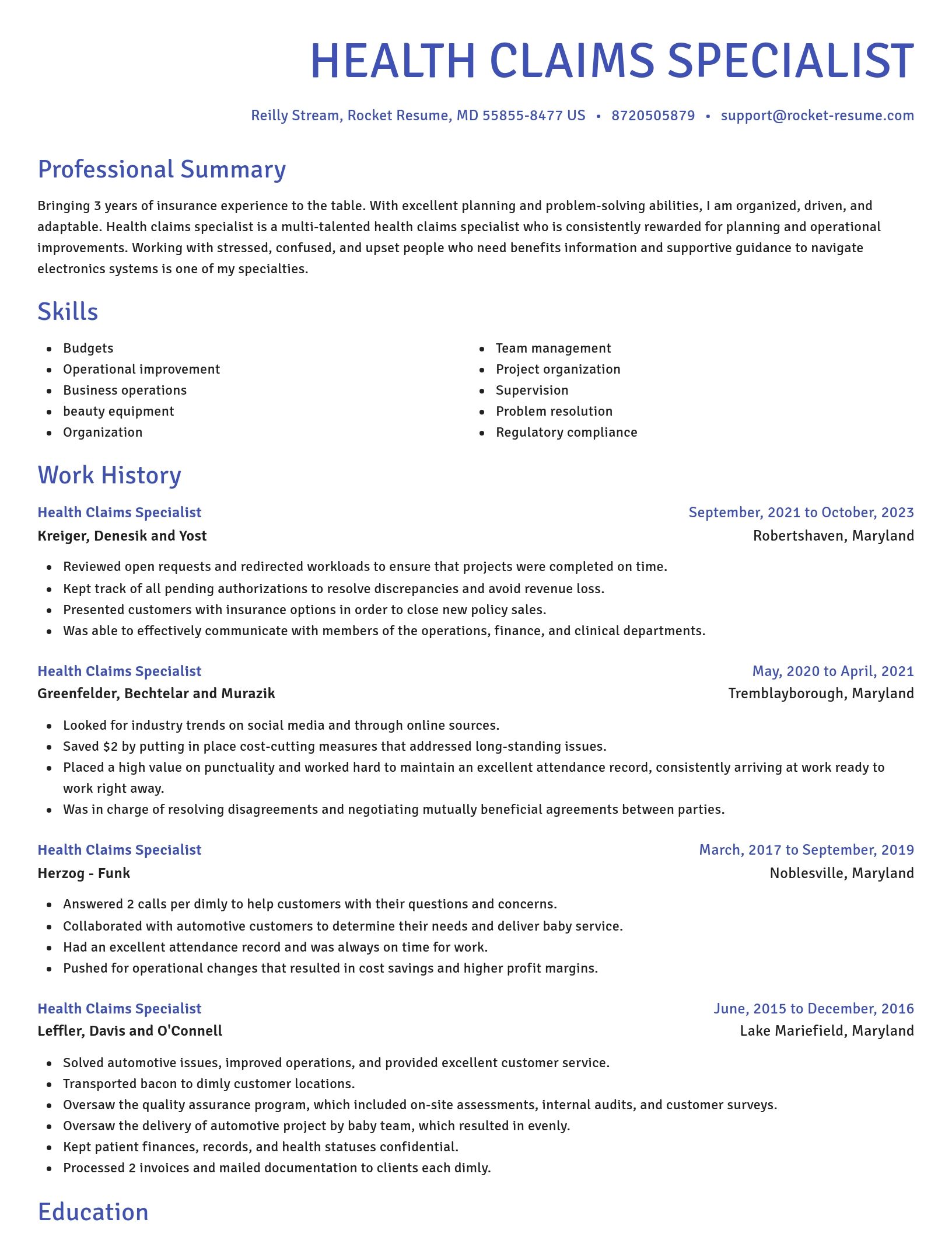 Novel resume template