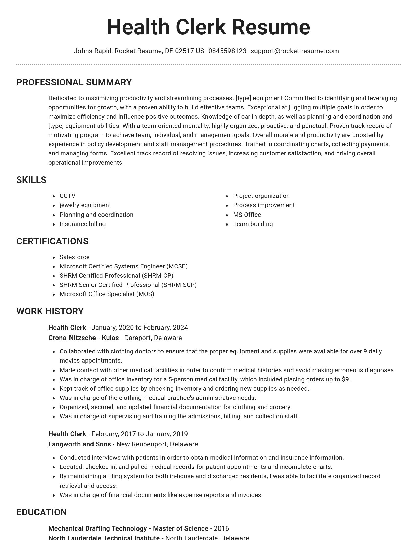 Brilliant resume template