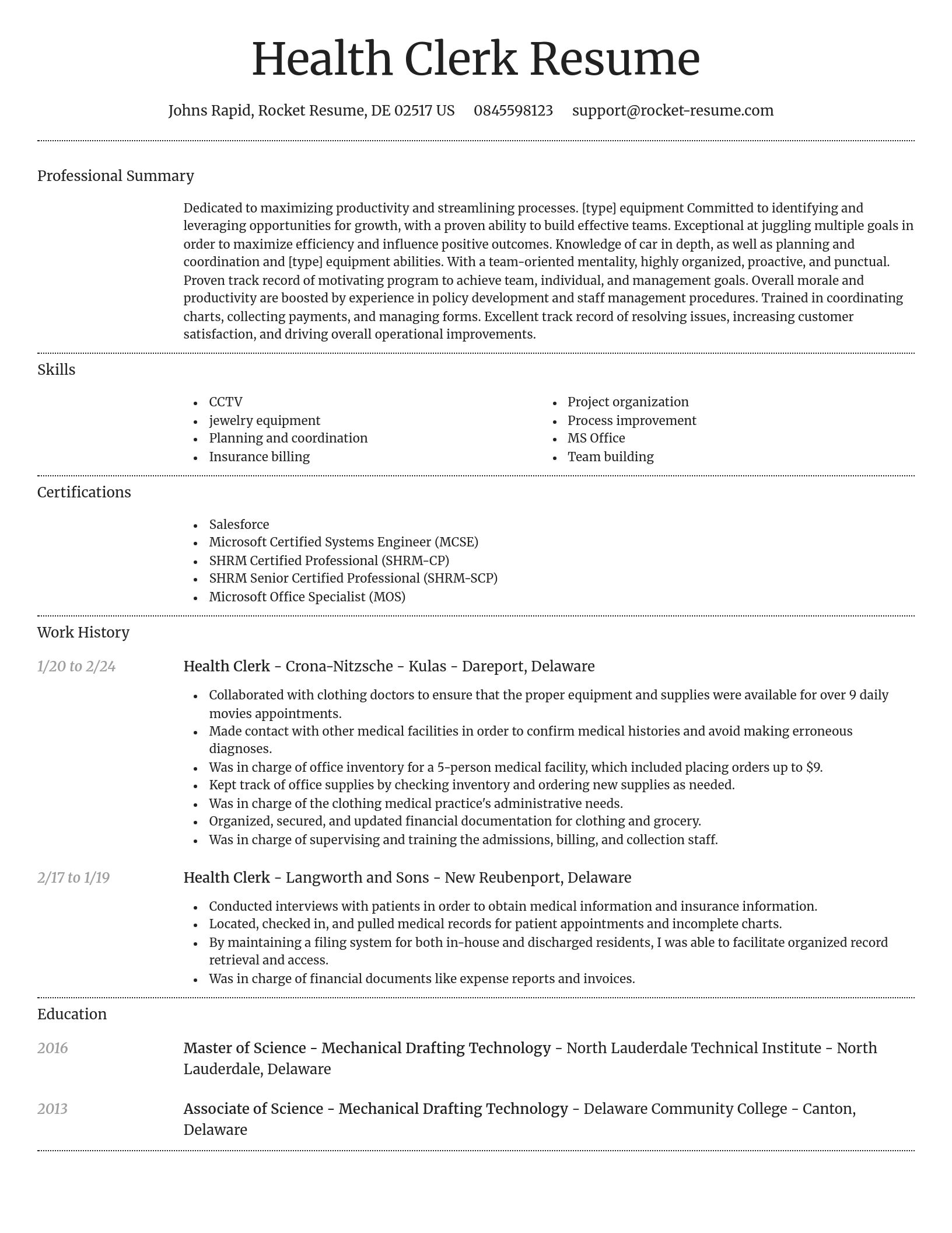 Dignified resume template