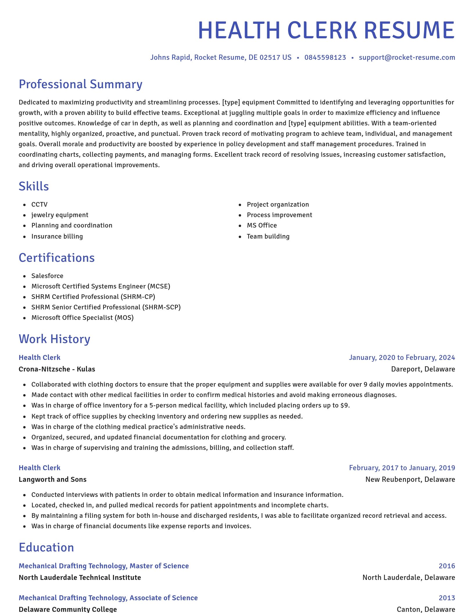 Novel resume template