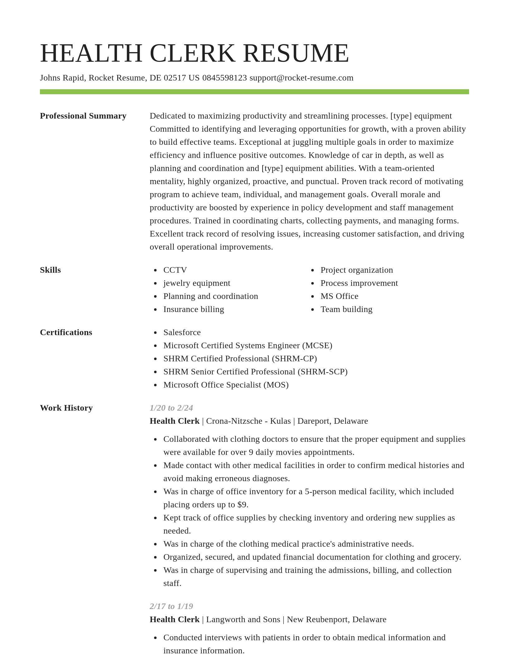 Smart resume template