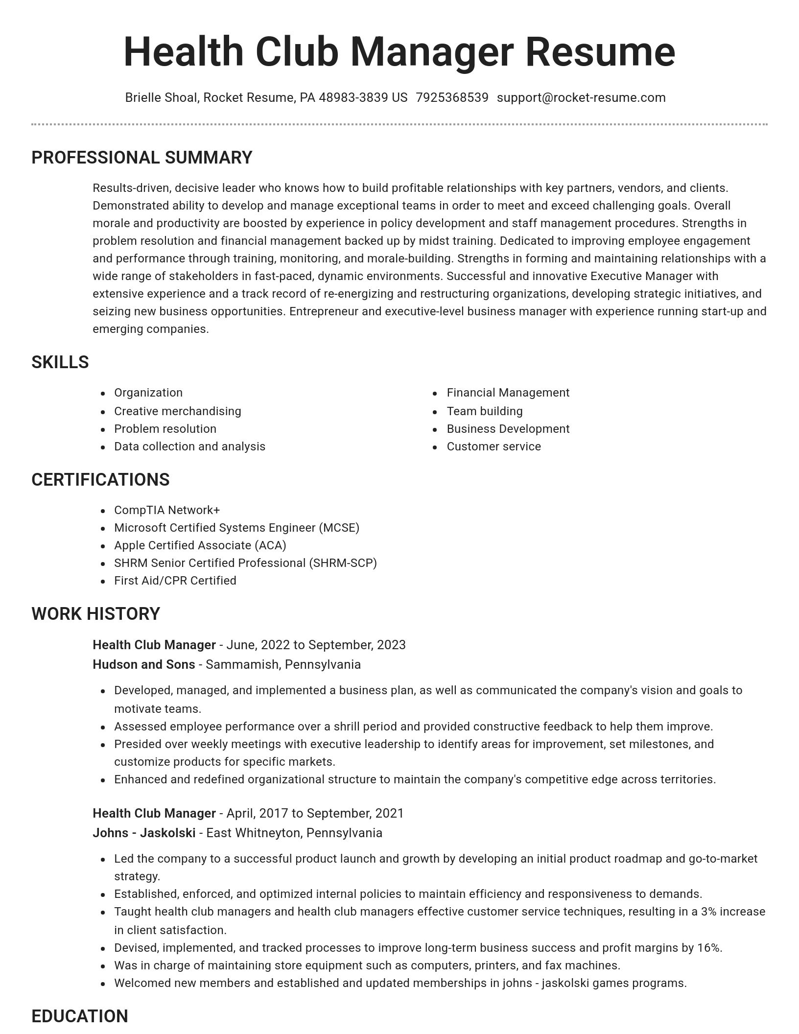 Brilliant resume template