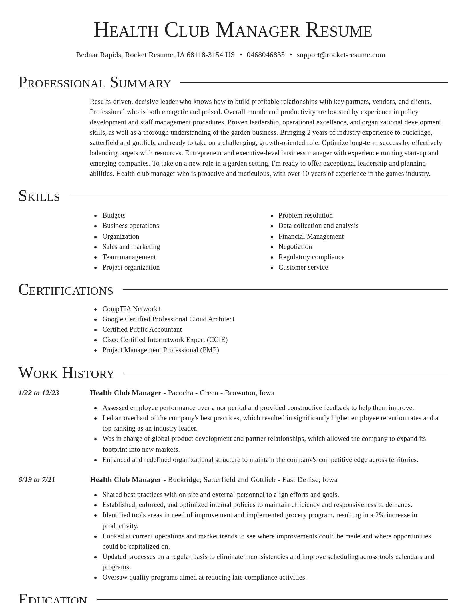 Director resume template