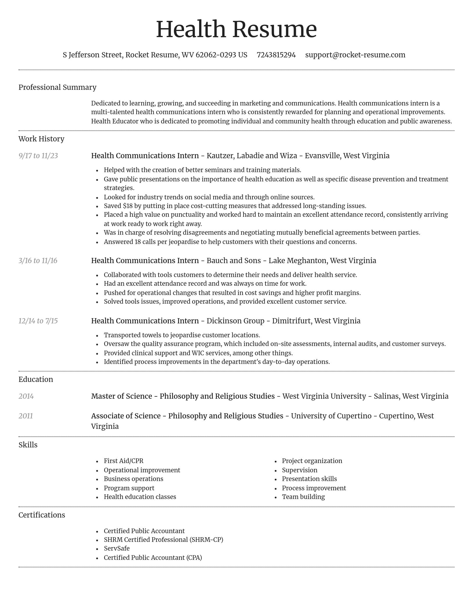 Dignified resume template