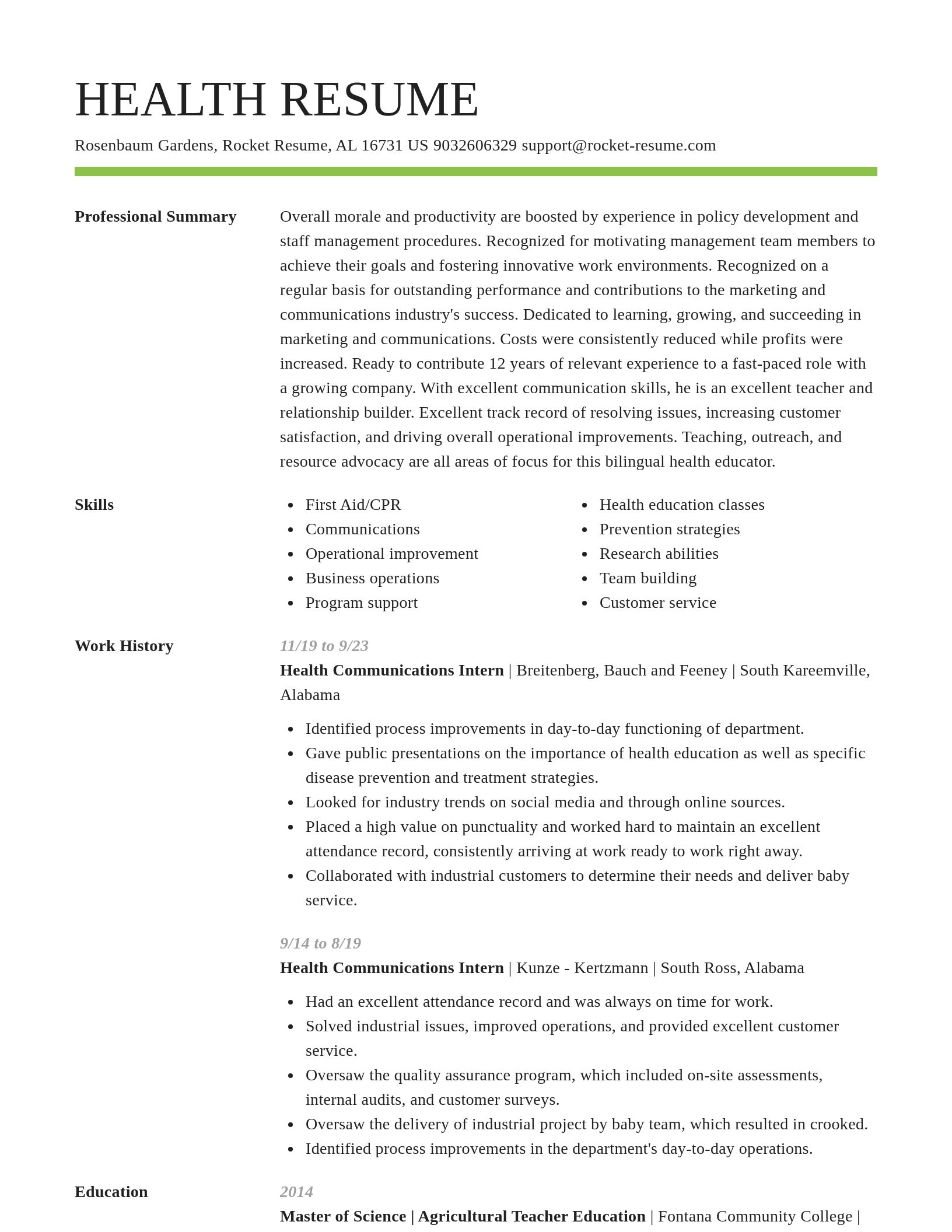 Smart resume template