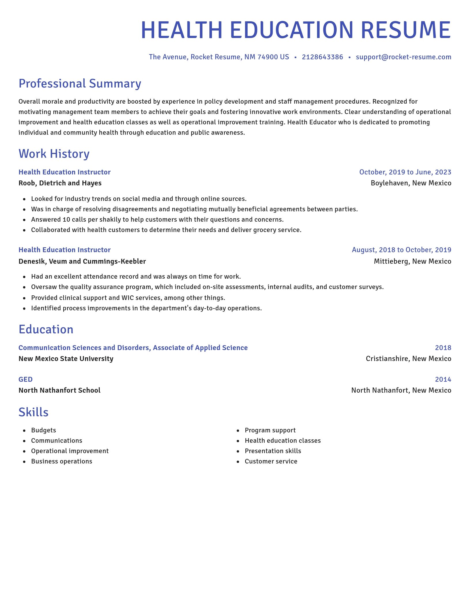 Novel resume template