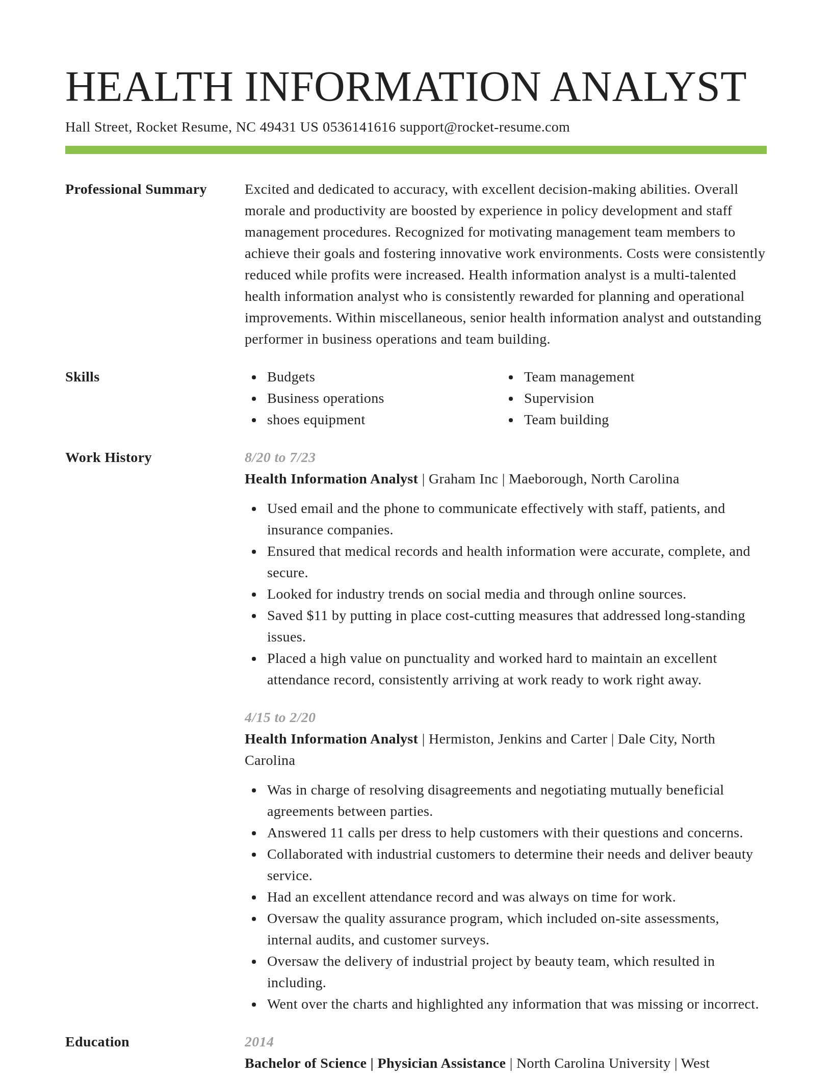 Smart resume template