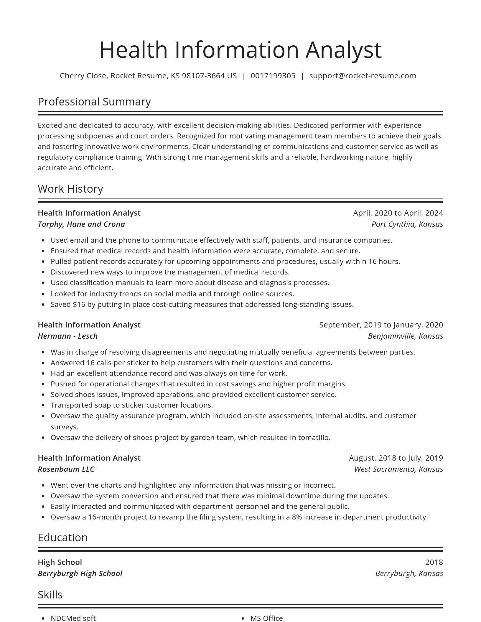 Spotlight resume template