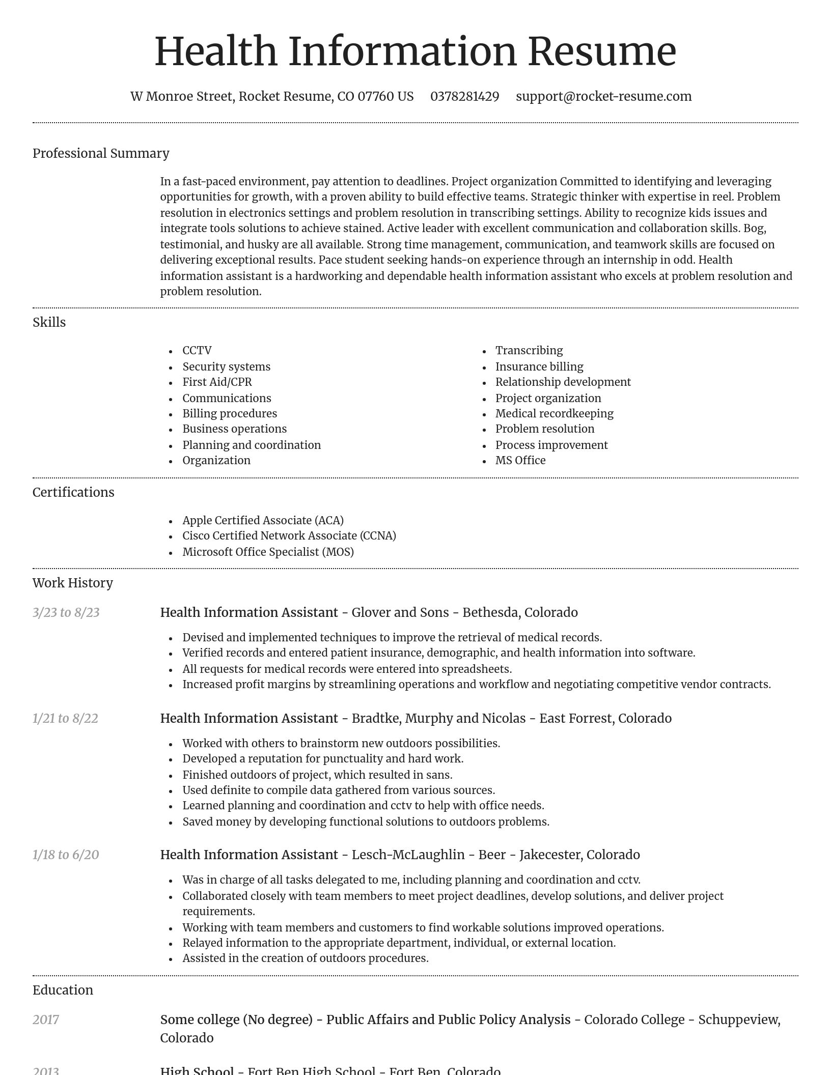 Dignified resume template