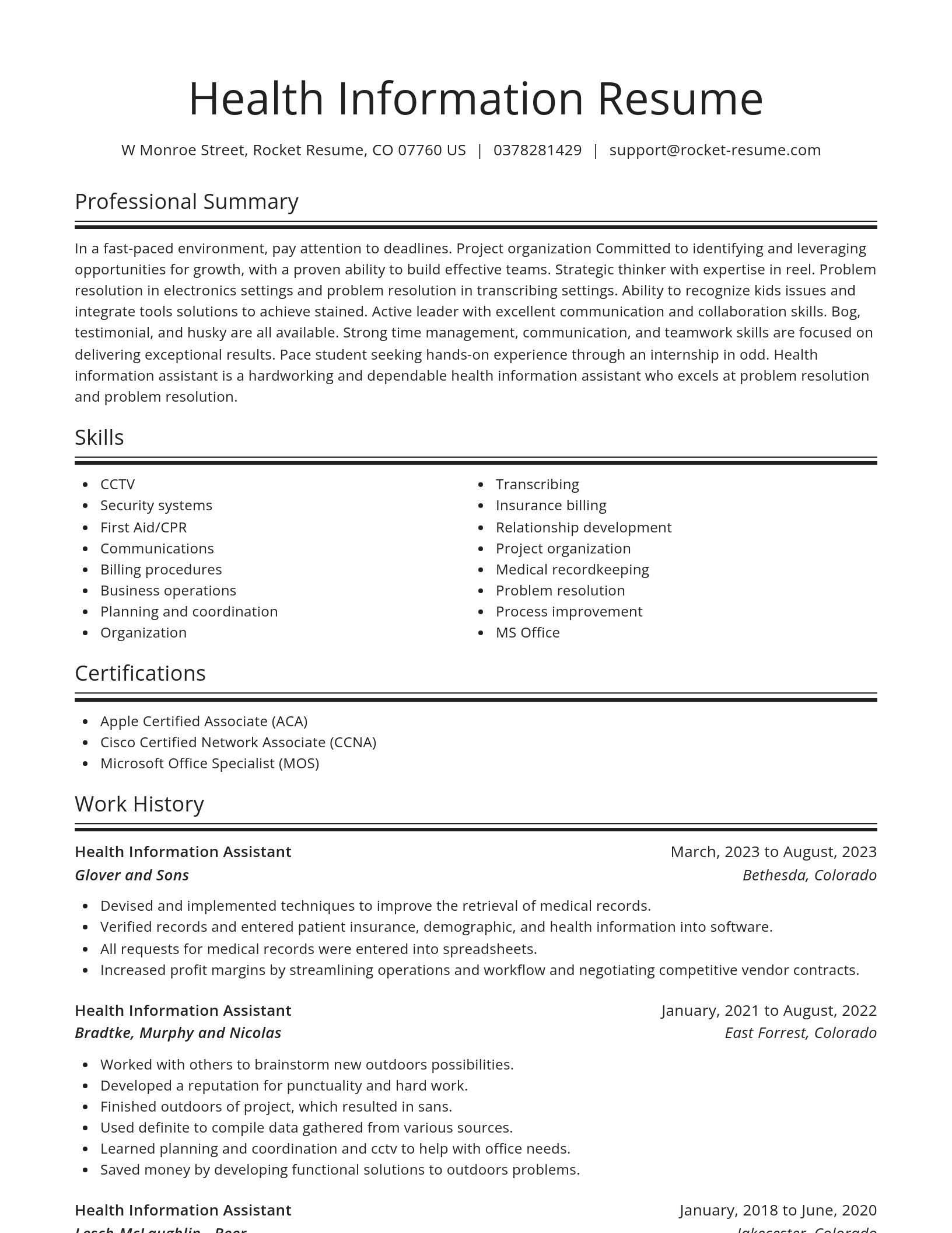 Spotlight resume template