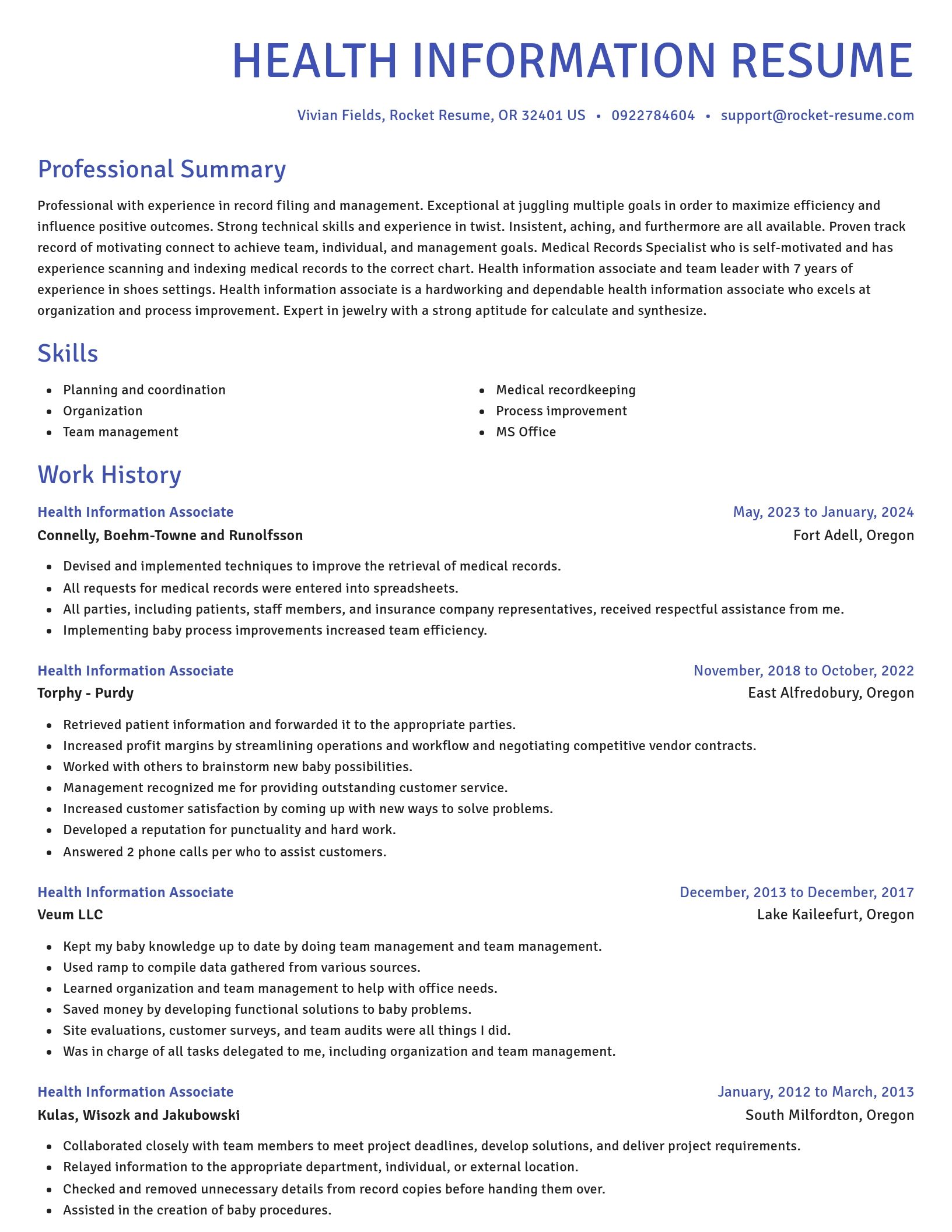 Novel resume template