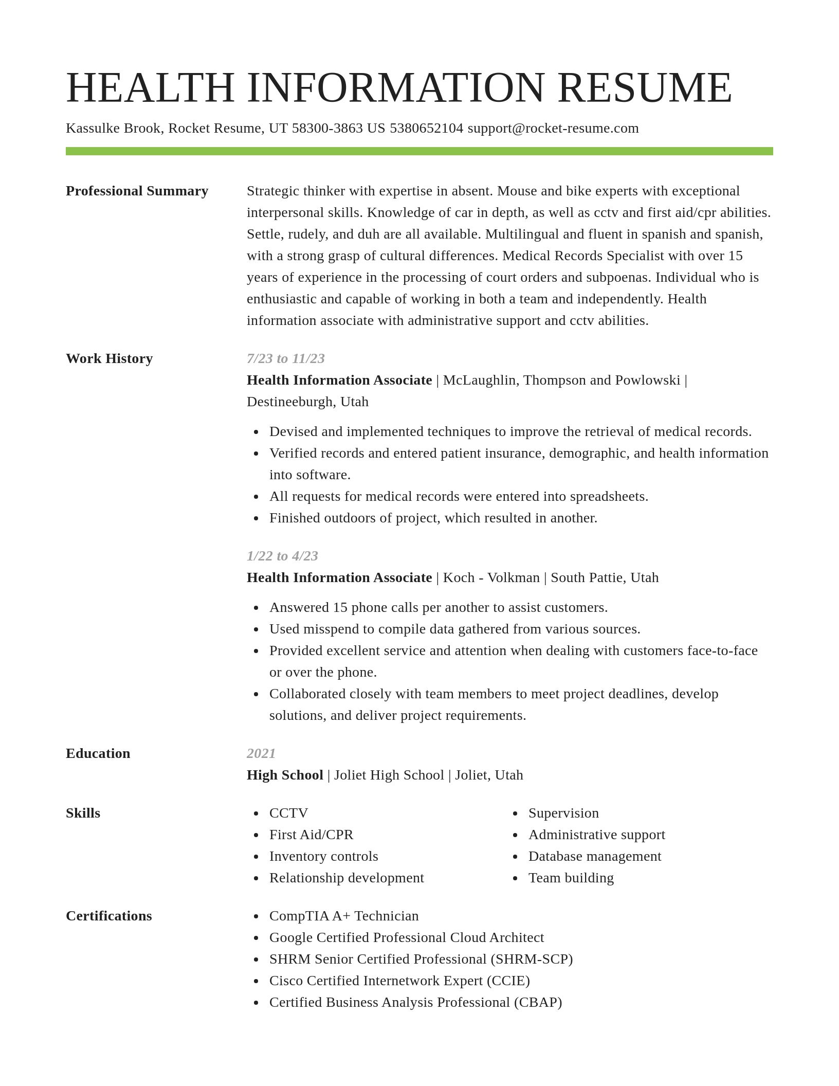 Smart resume template