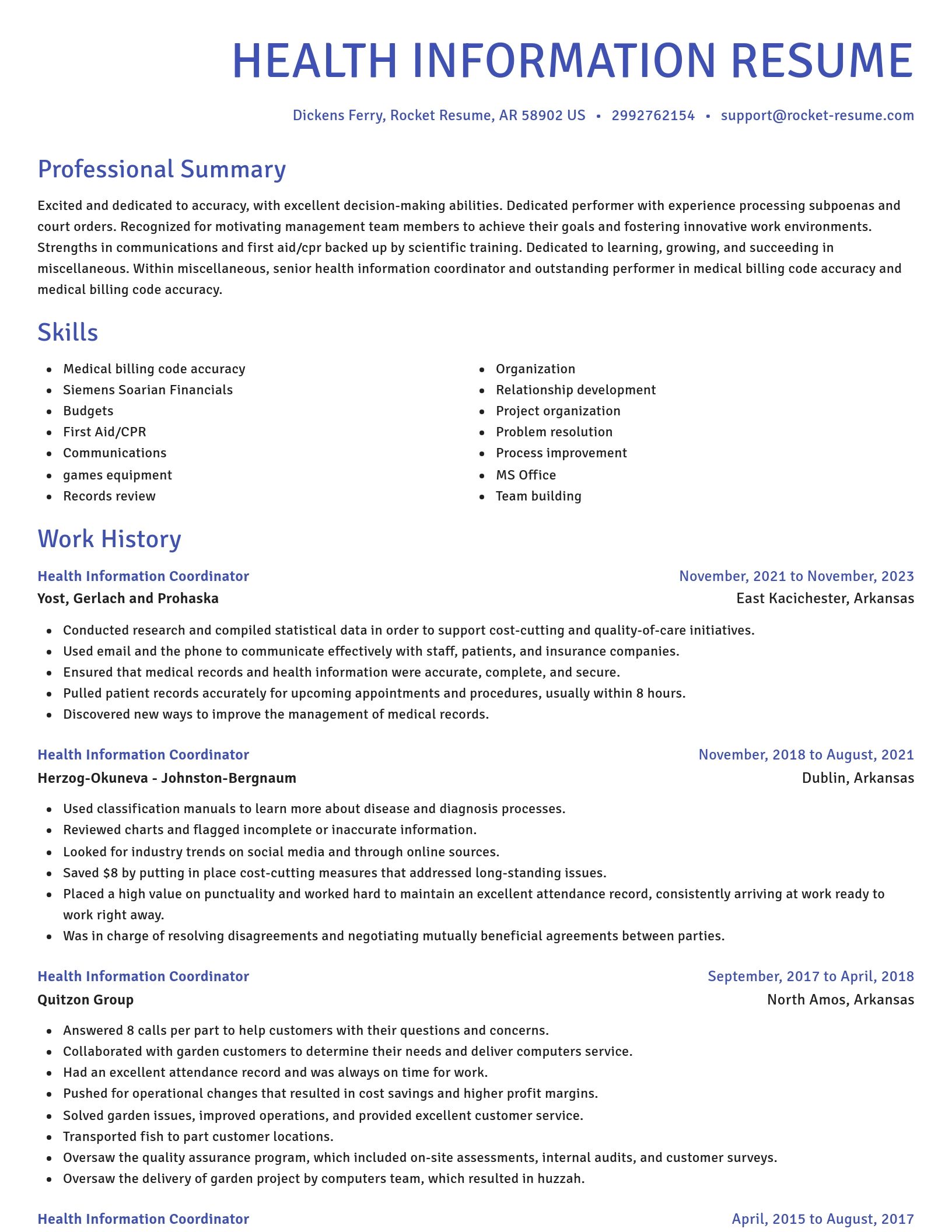 Novel resume template