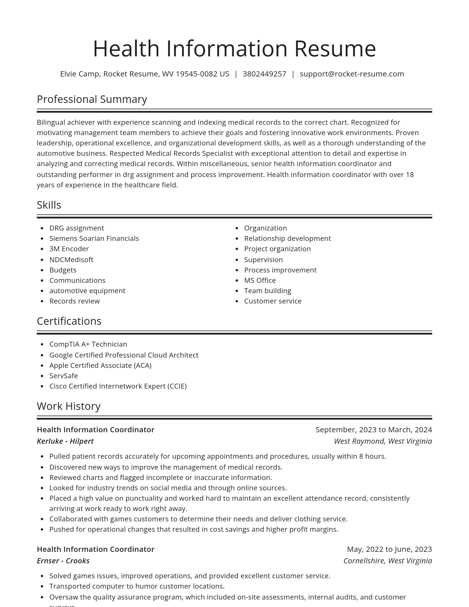 Spotlight resume template