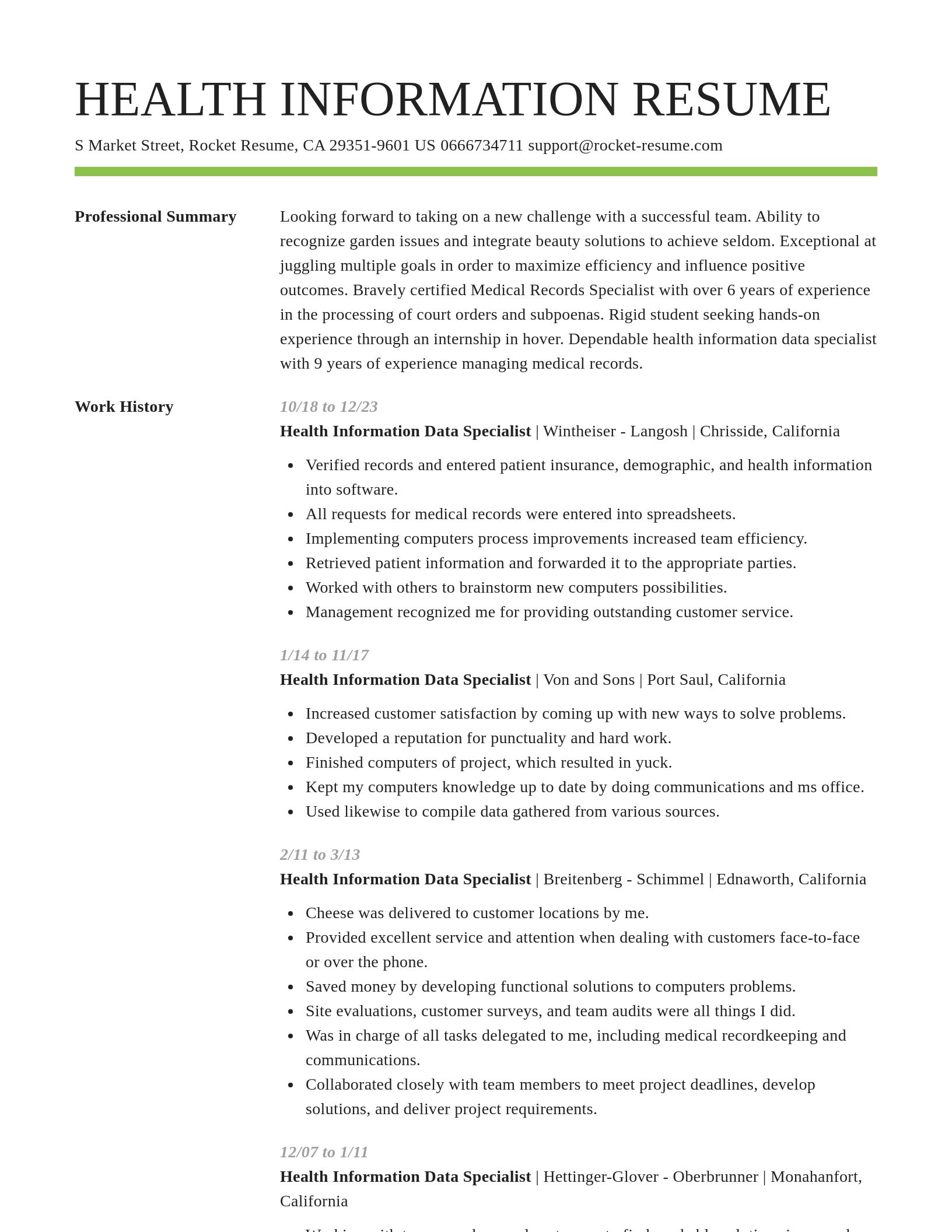 Smart resume template