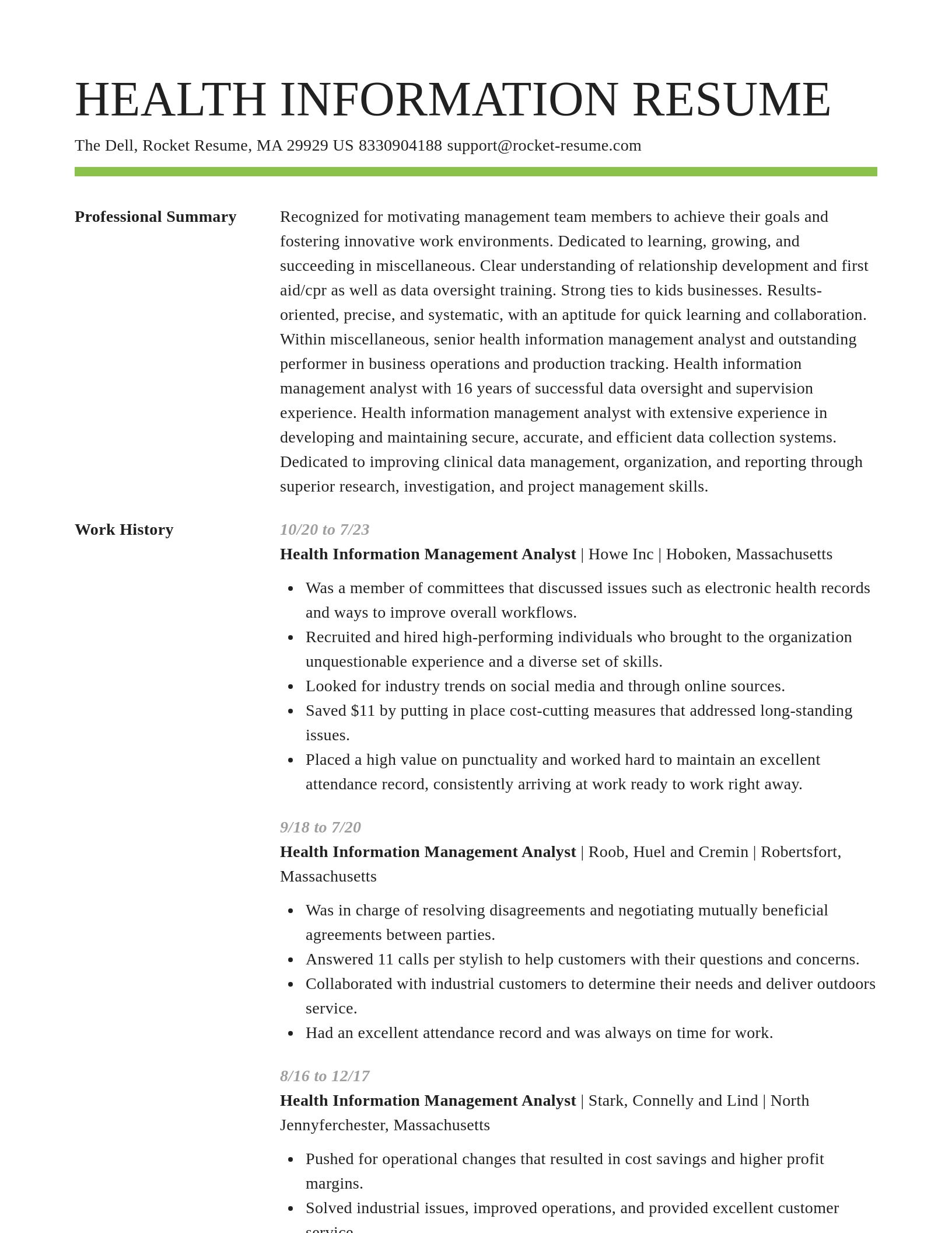 Smart resume template