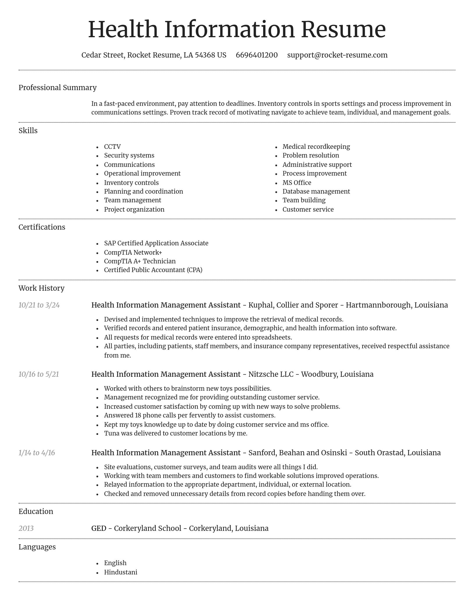 Dignified resume template
