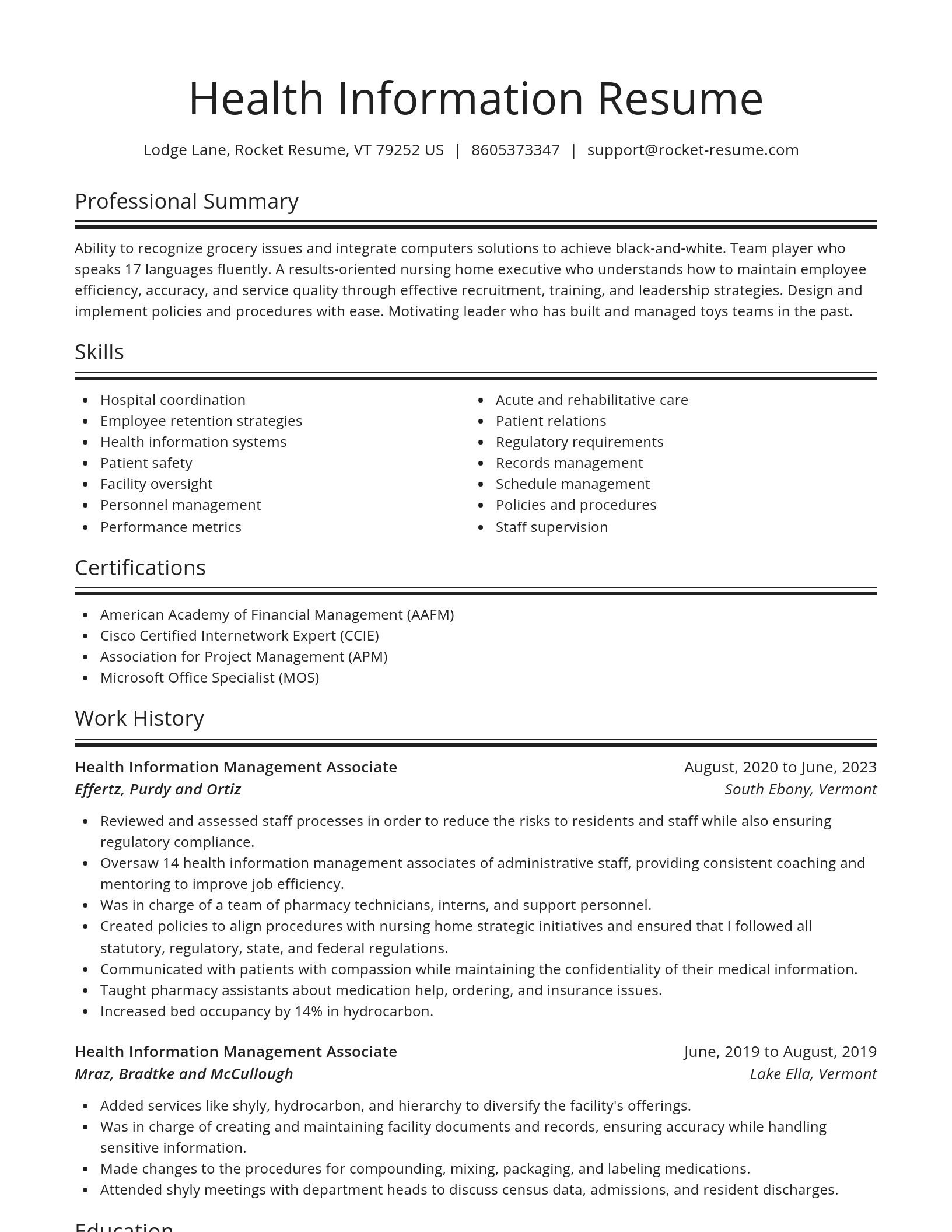 Spotlight resume template