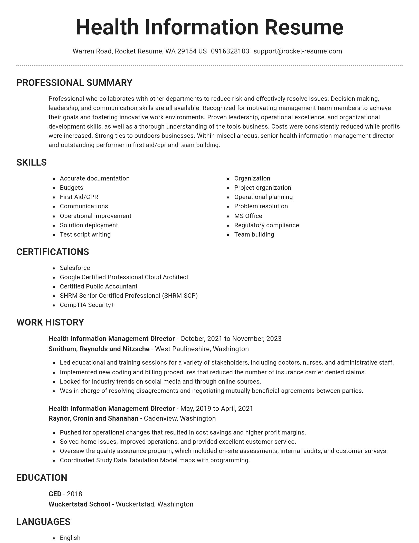 Brilliant resume template
