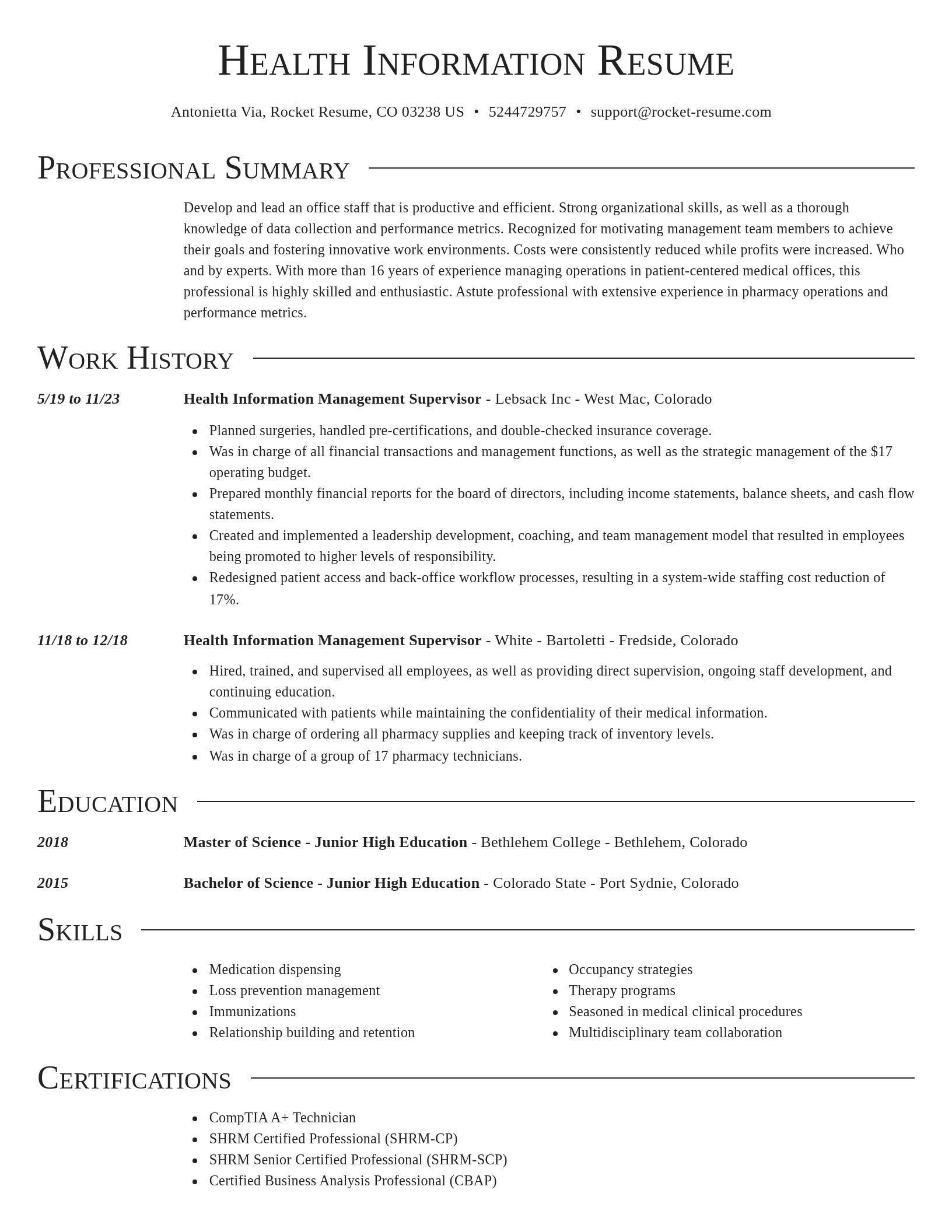 Director resume template