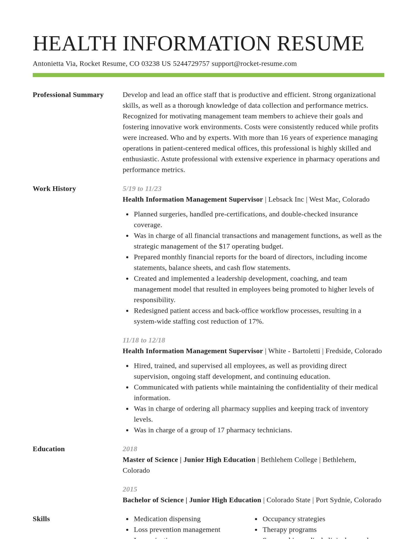 Smart resume template