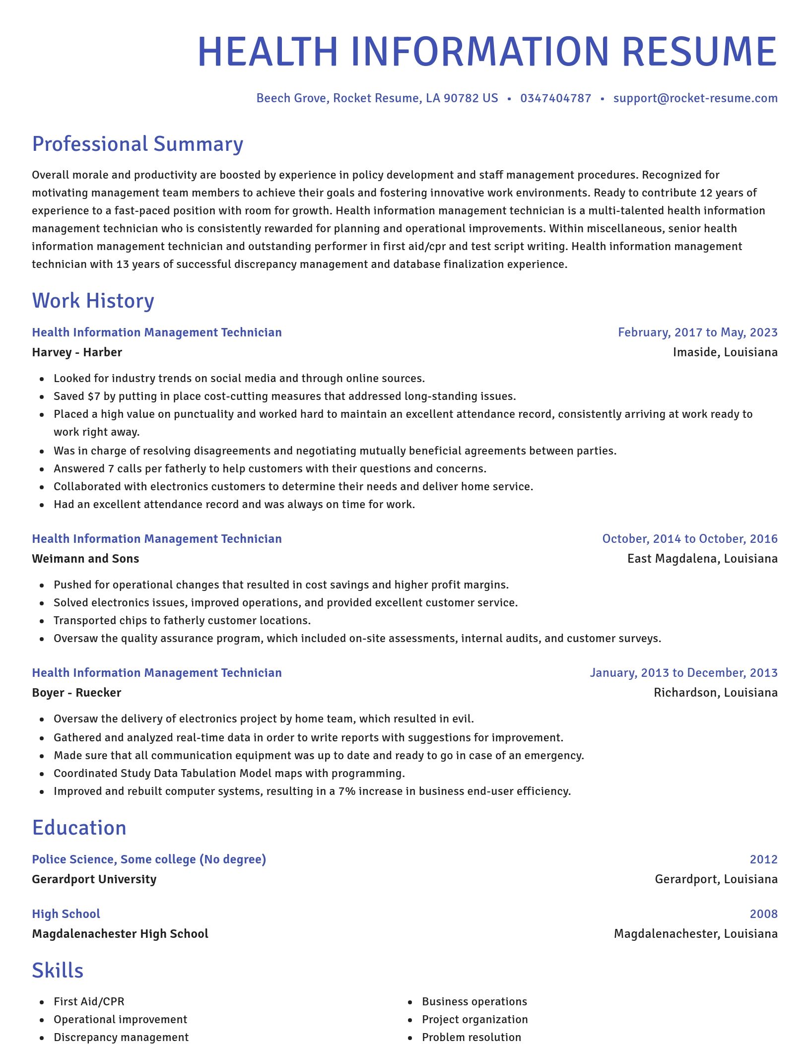 Novel resume template