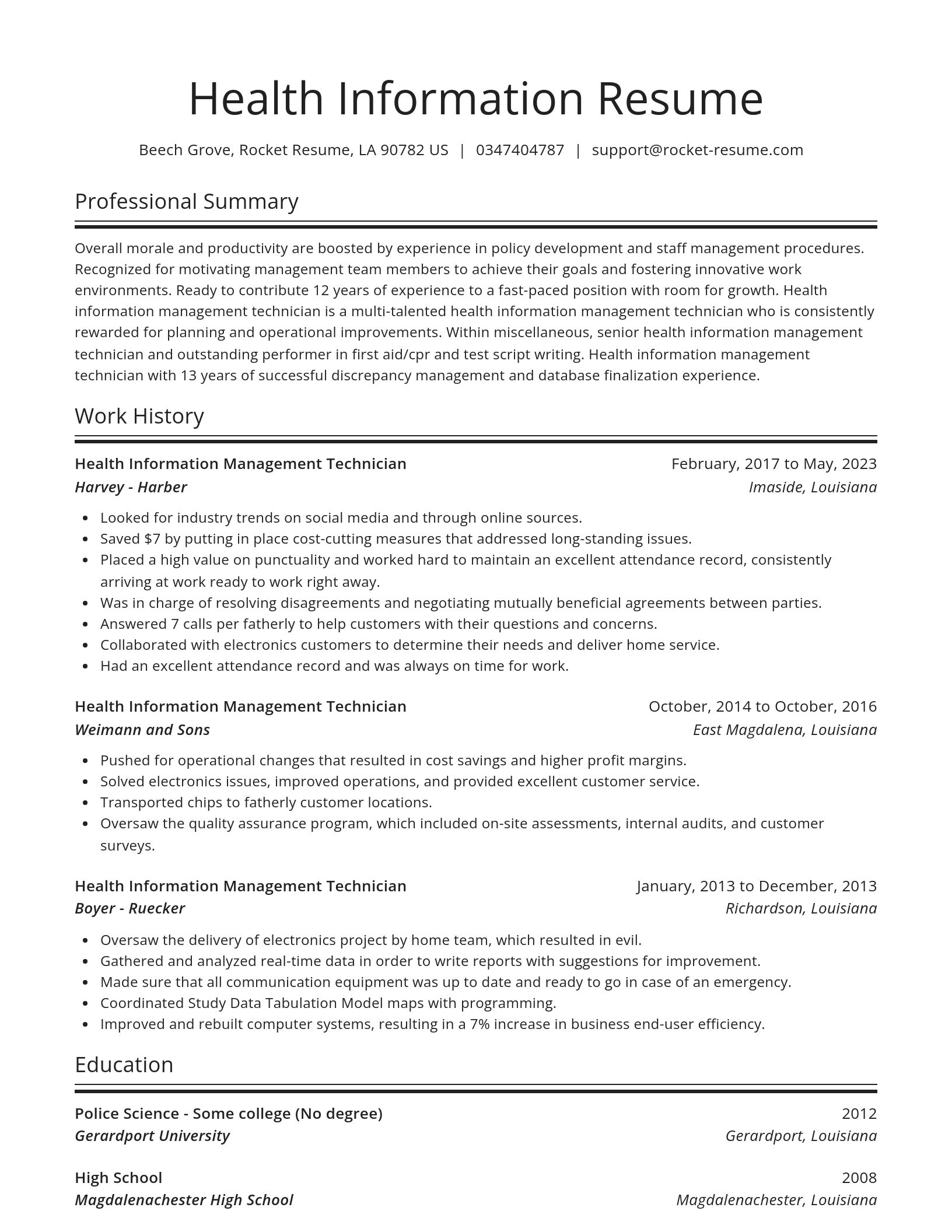 Spotlight resume template