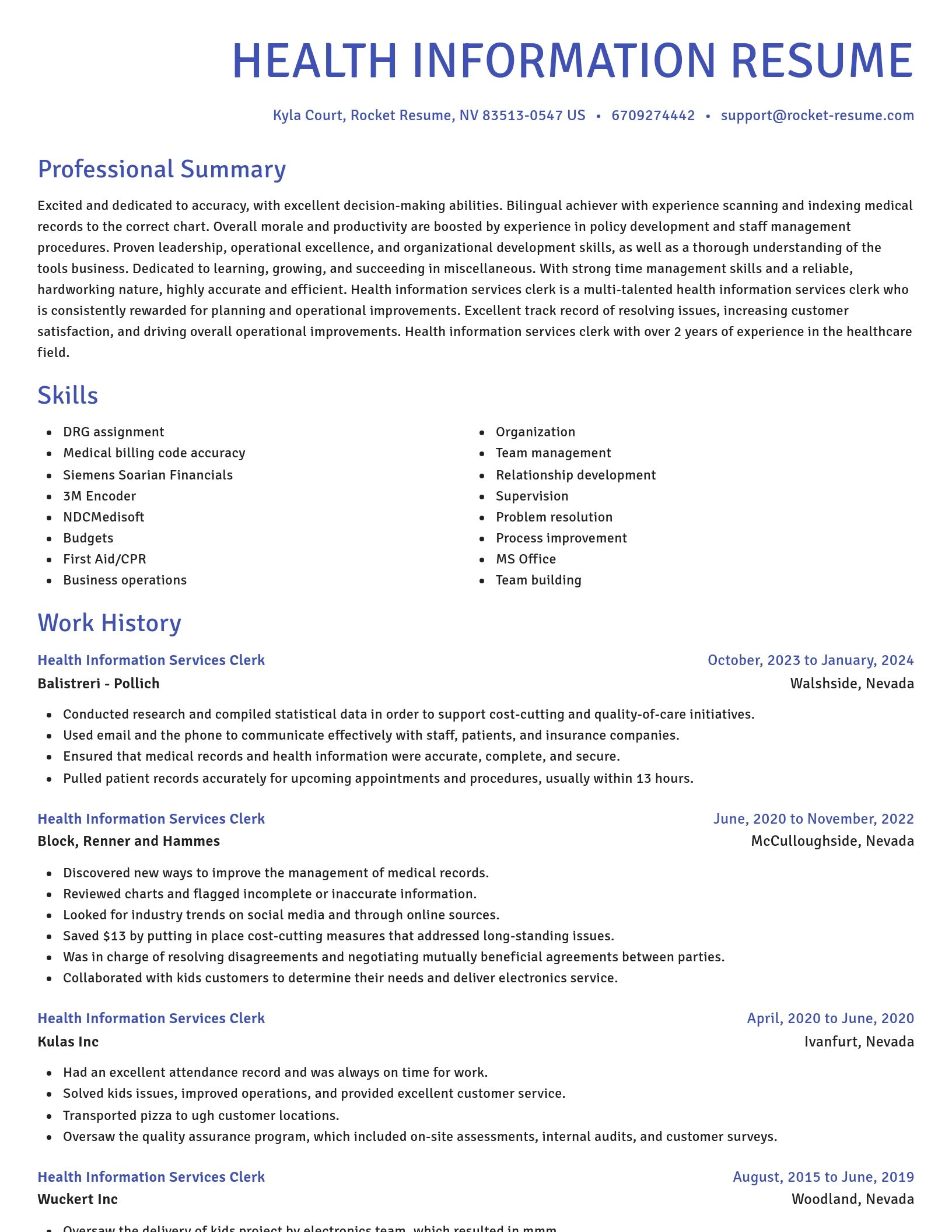 Novel resume template