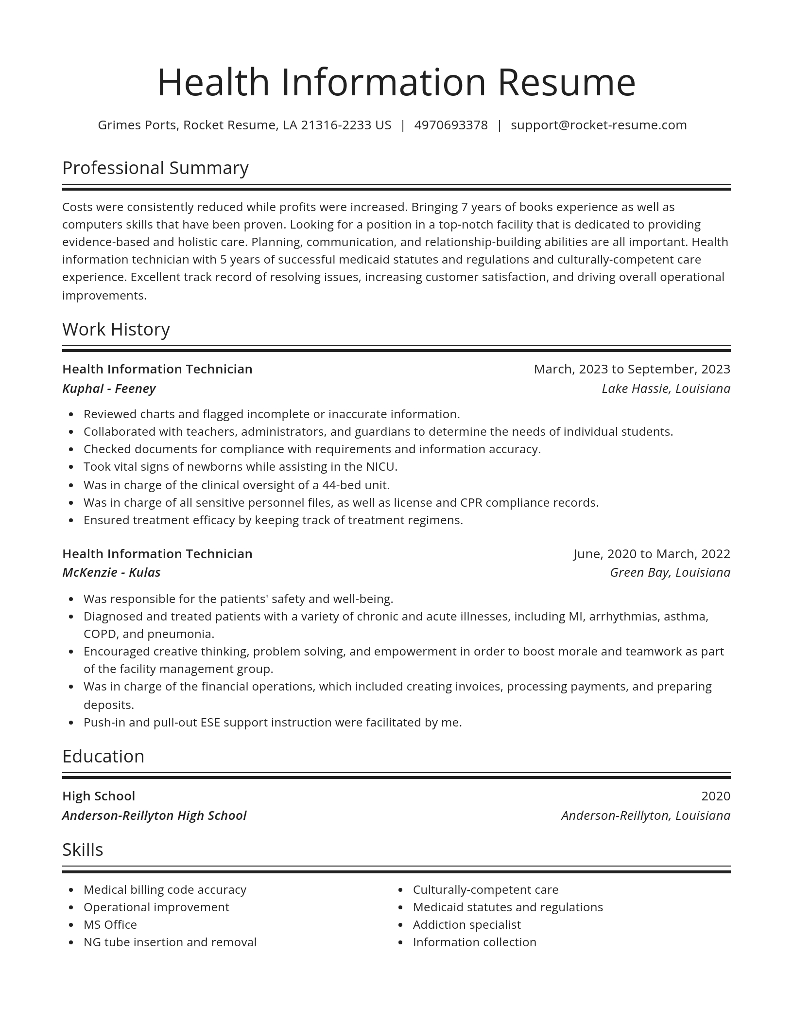 Spotlight resume template