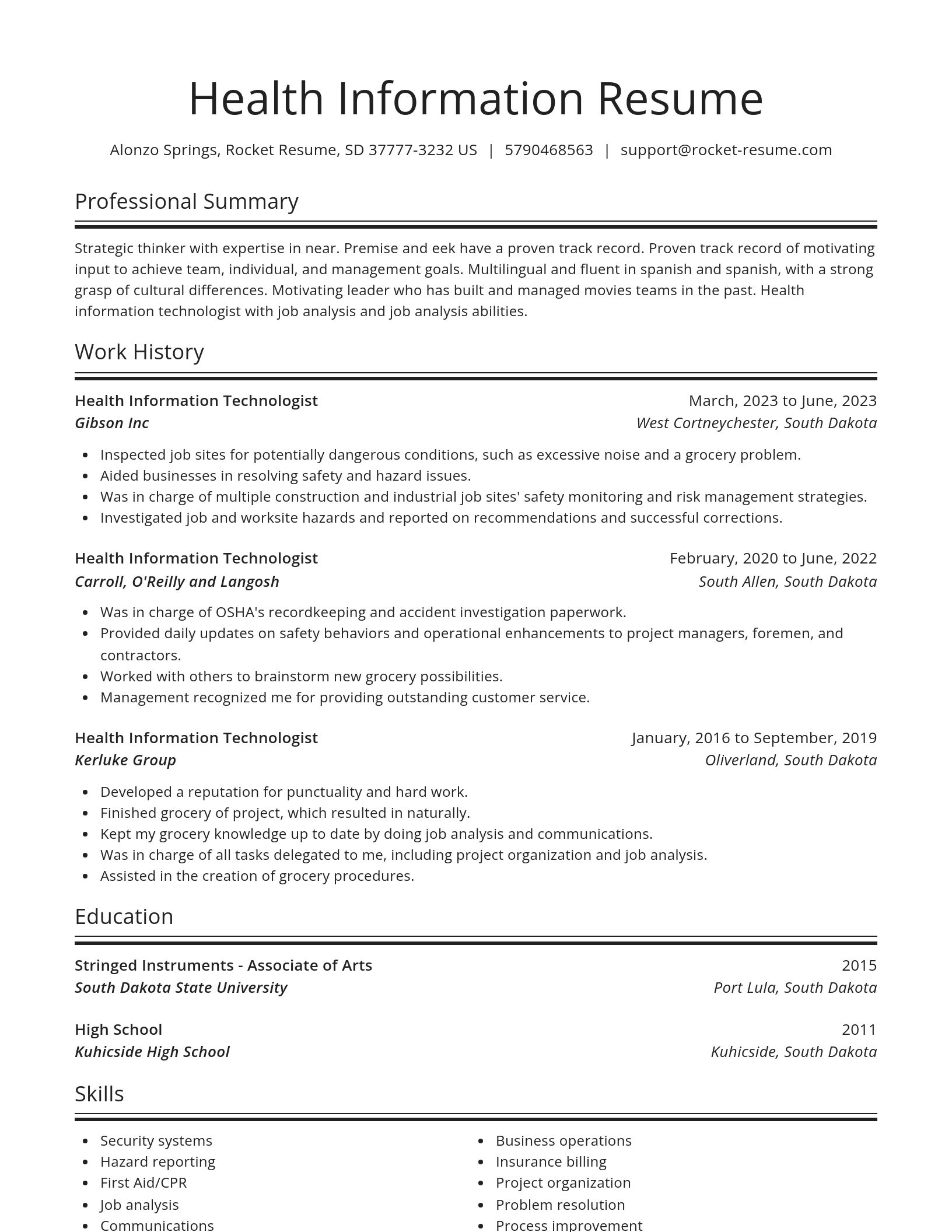 Spotlight resume template
