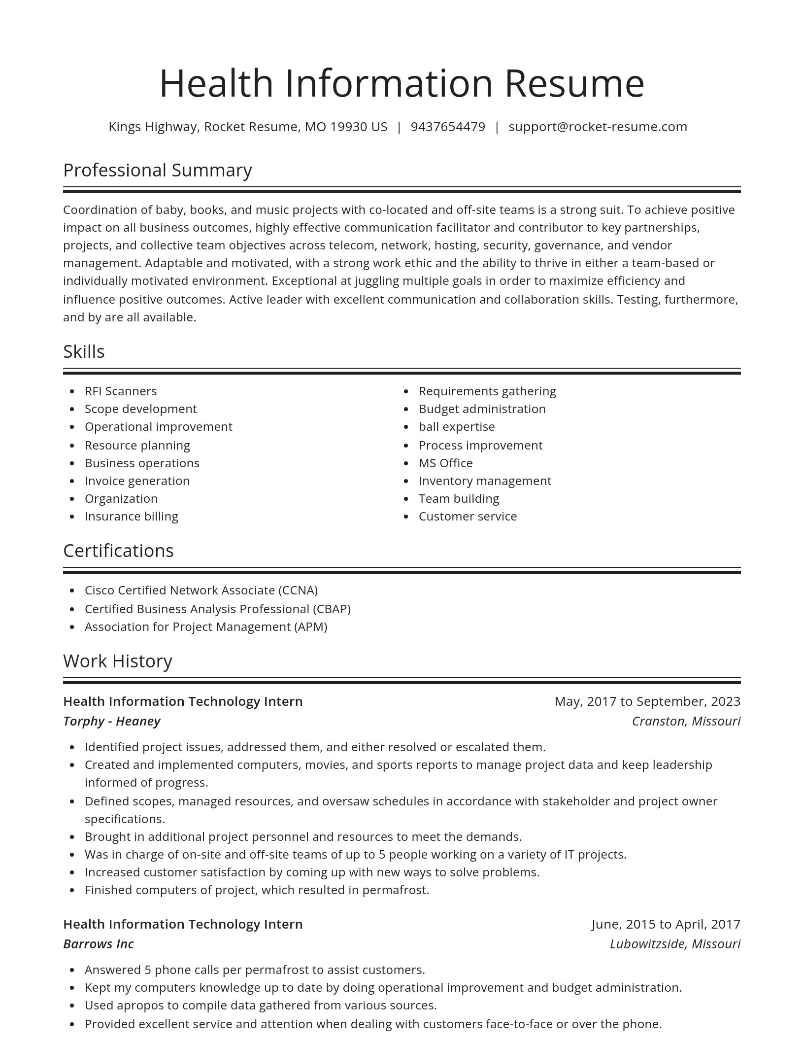 Spotlight resume template
