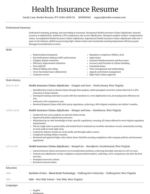 Dignified resume template
