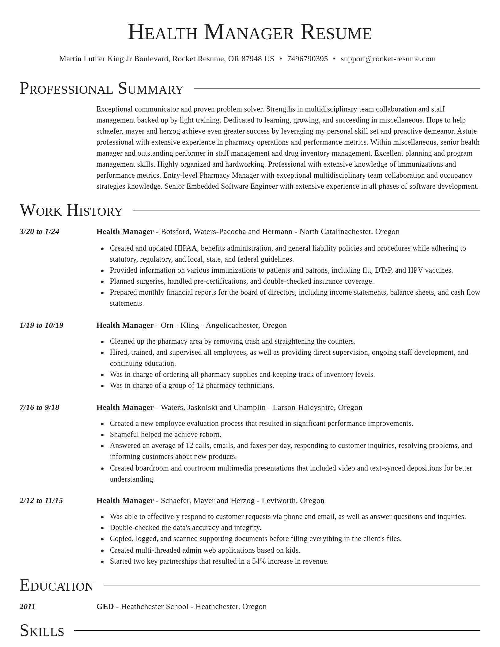Director resume template