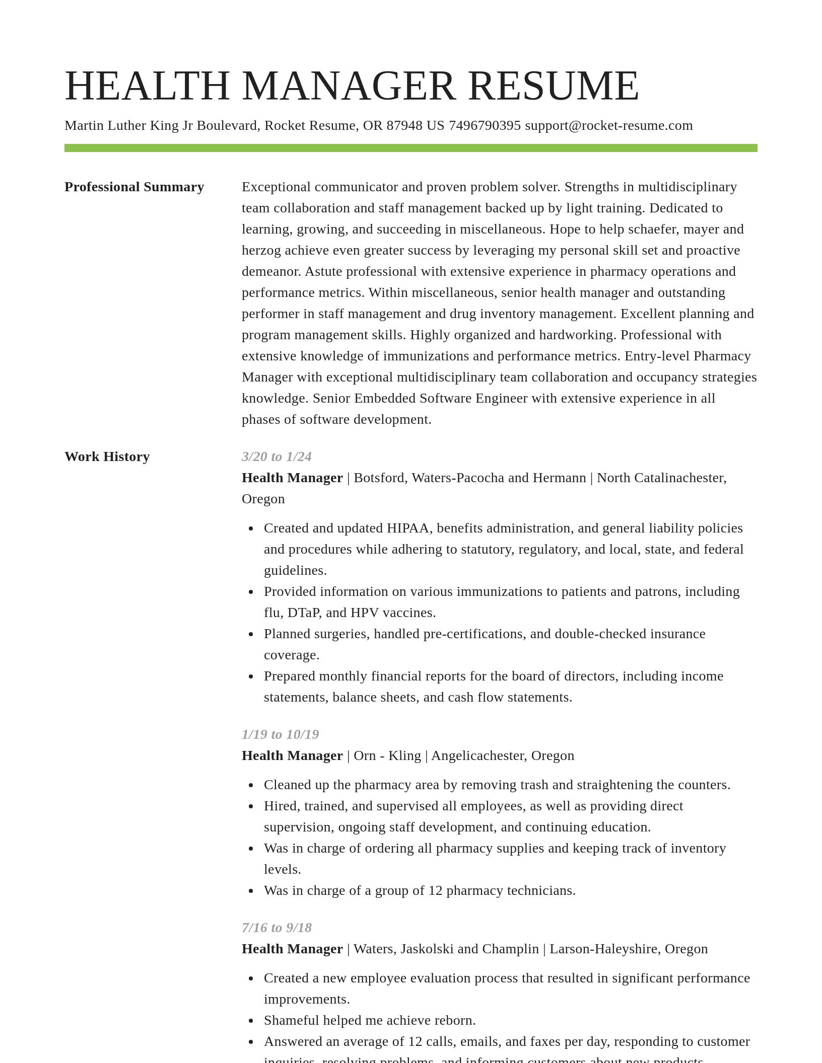 Smart resume template