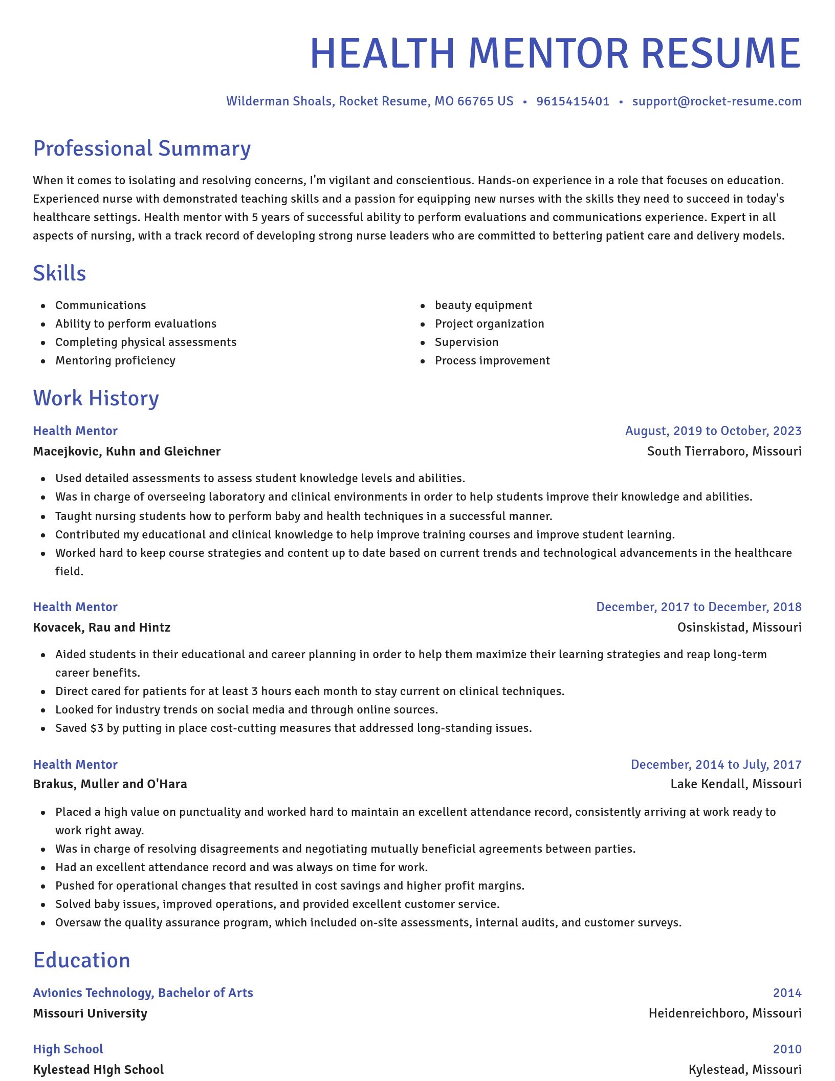 Novel resume template