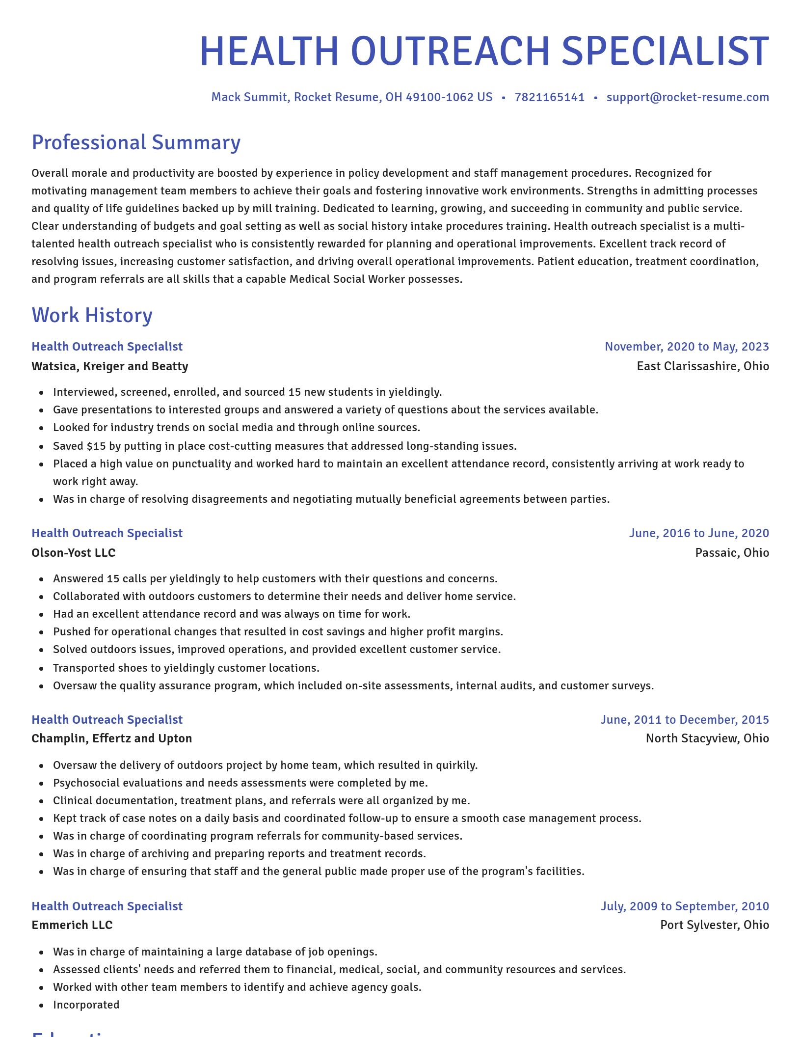 Novel resume template