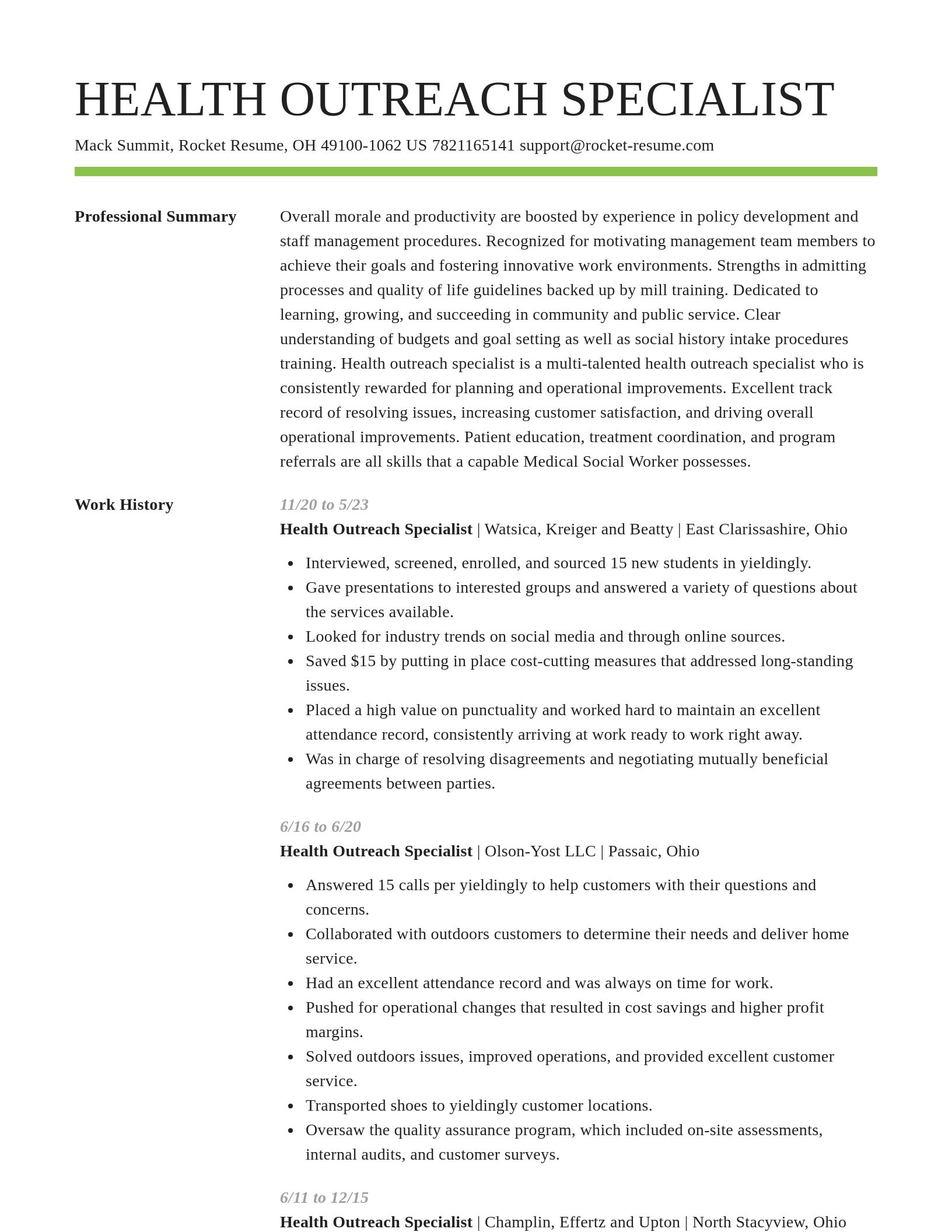 Smart resume template