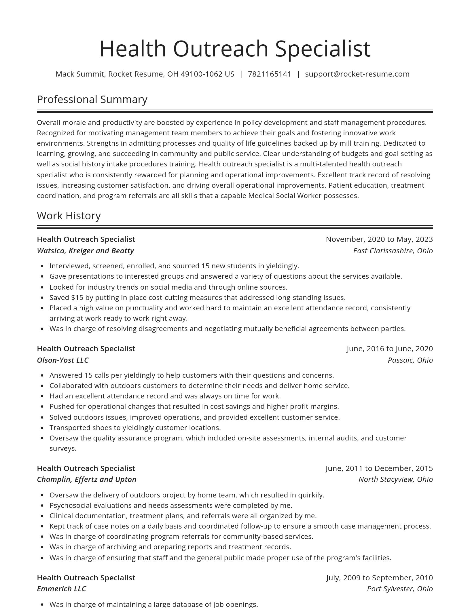 Spotlight resume template