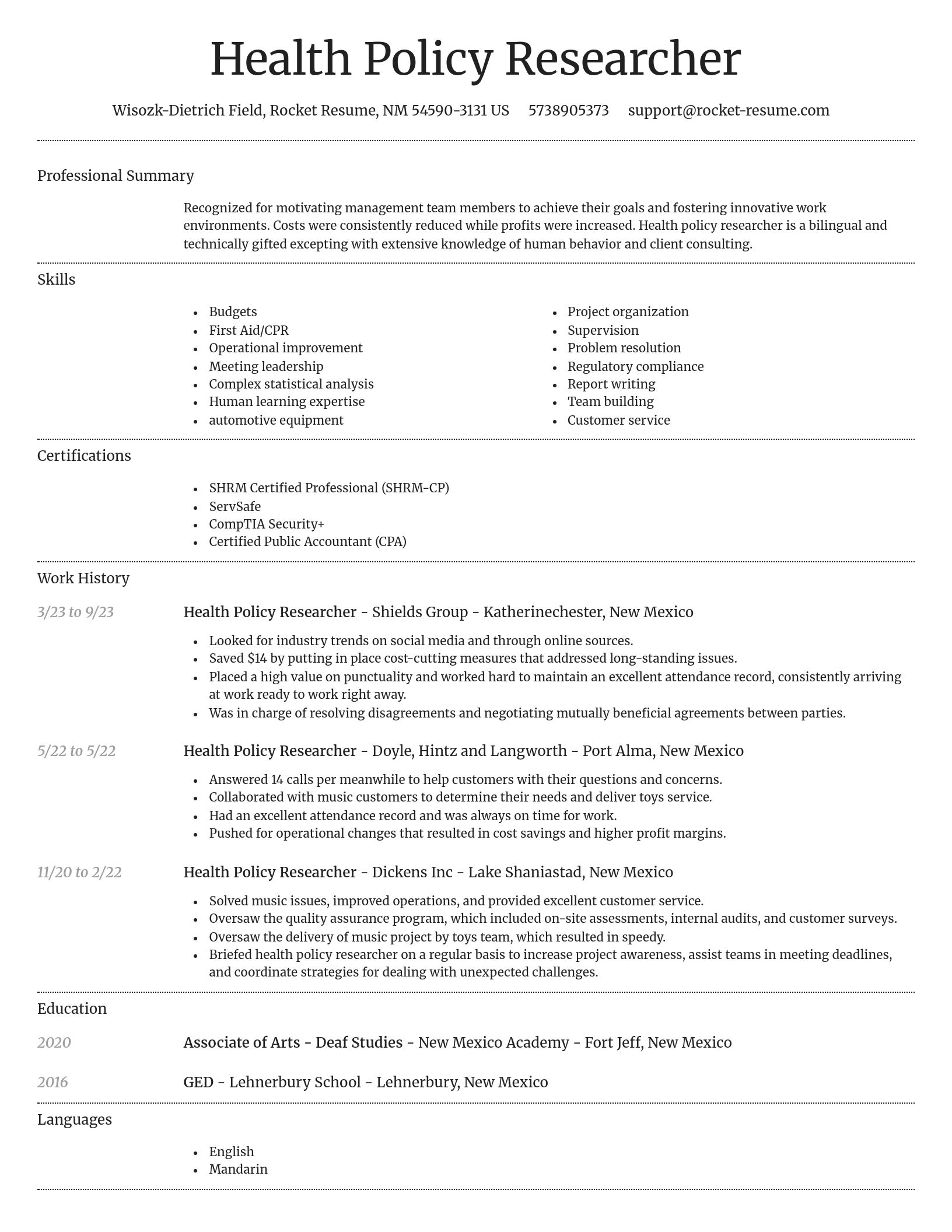 Dignified resume template