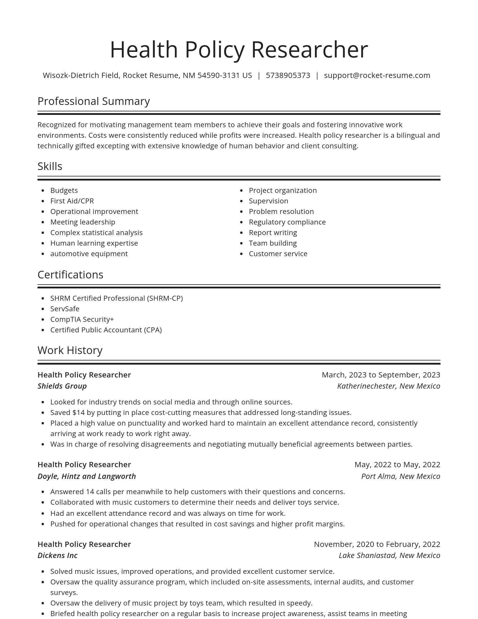 Spotlight resume template