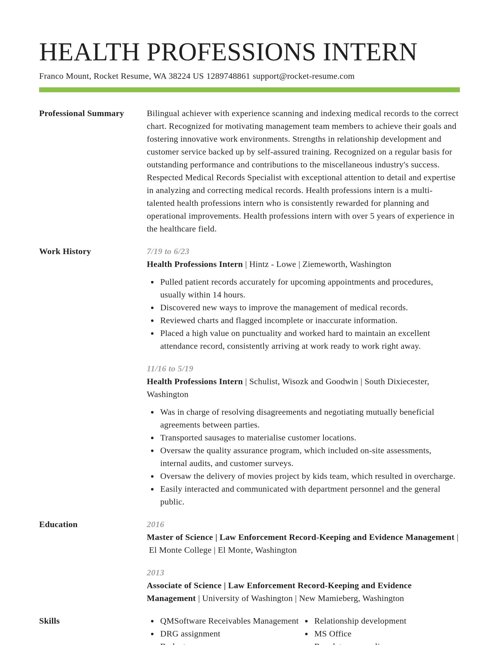 Smart resume template