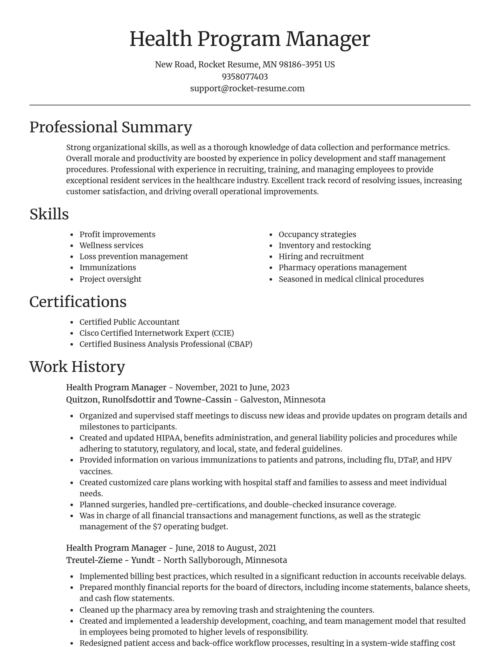 Focal Point resume template